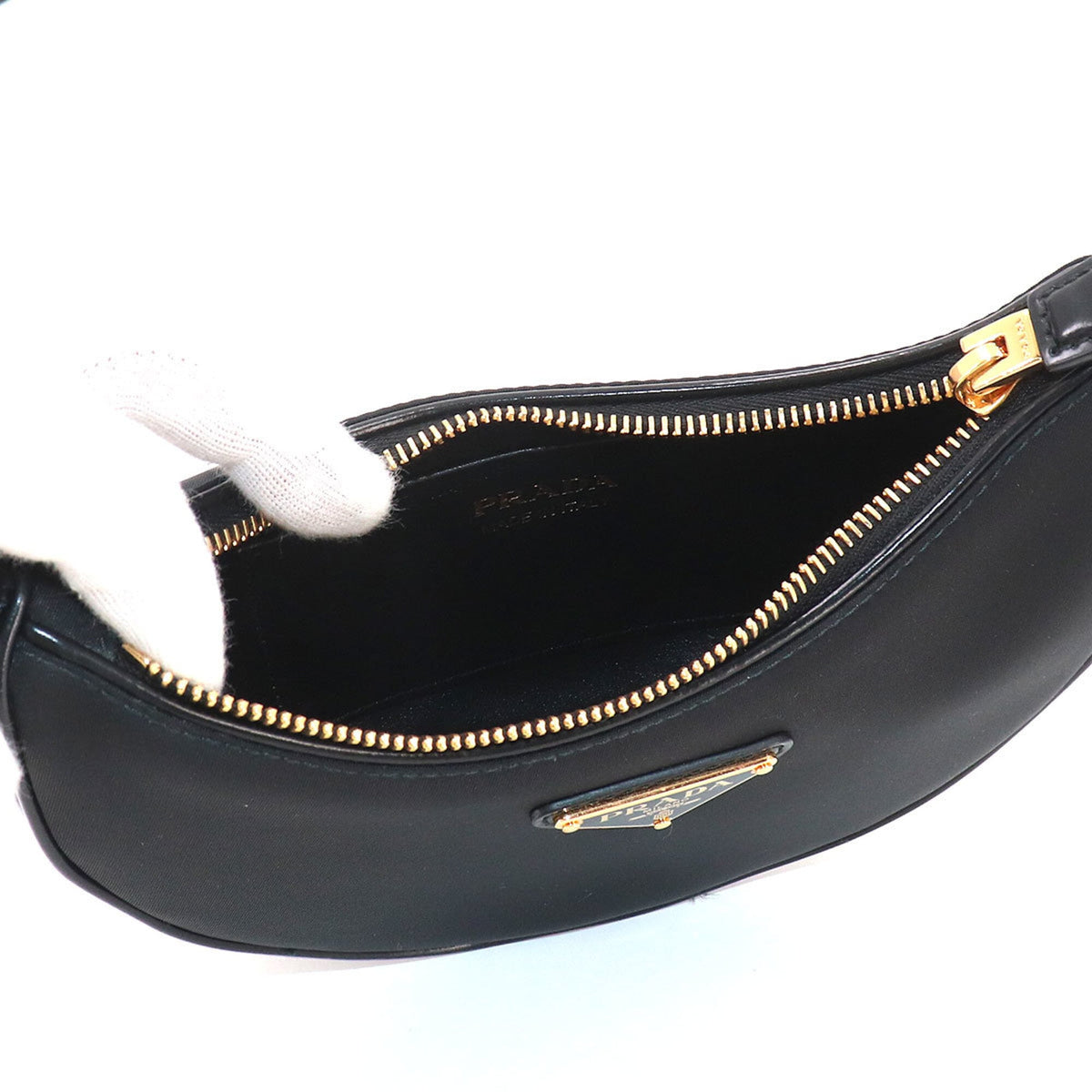 Prada Black Nylon Leather Handbag (Pre-Owned)