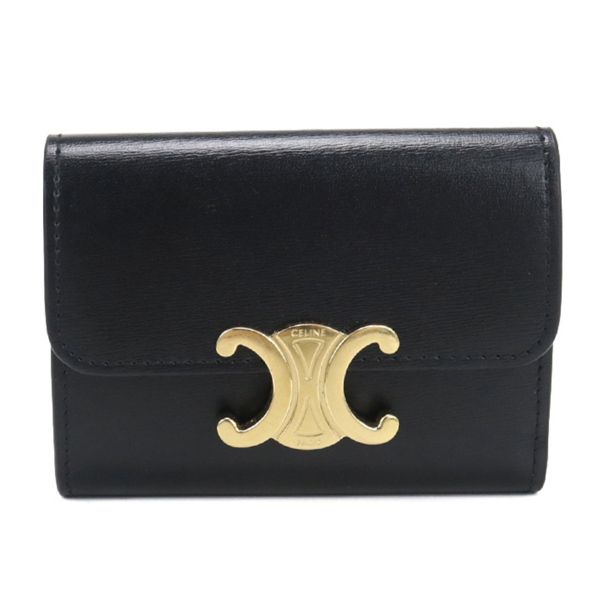 Celine Black Leather Wallet (Tri-Fold) (Pre-Owned)