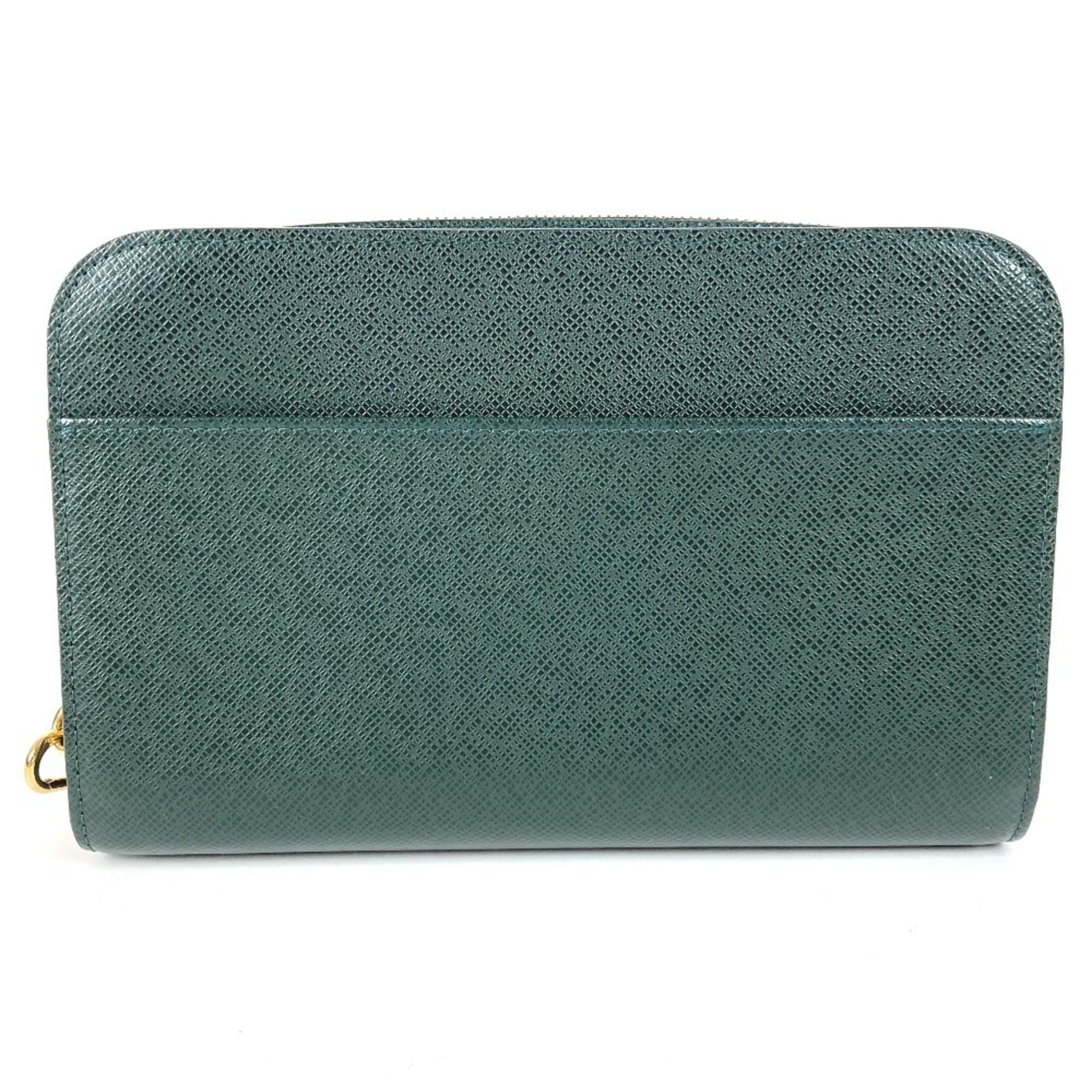 Louis Vuitton Episea Khaki Taiga Leather Leather Clutch Bag Handbag Pouch (Pre-Owned)