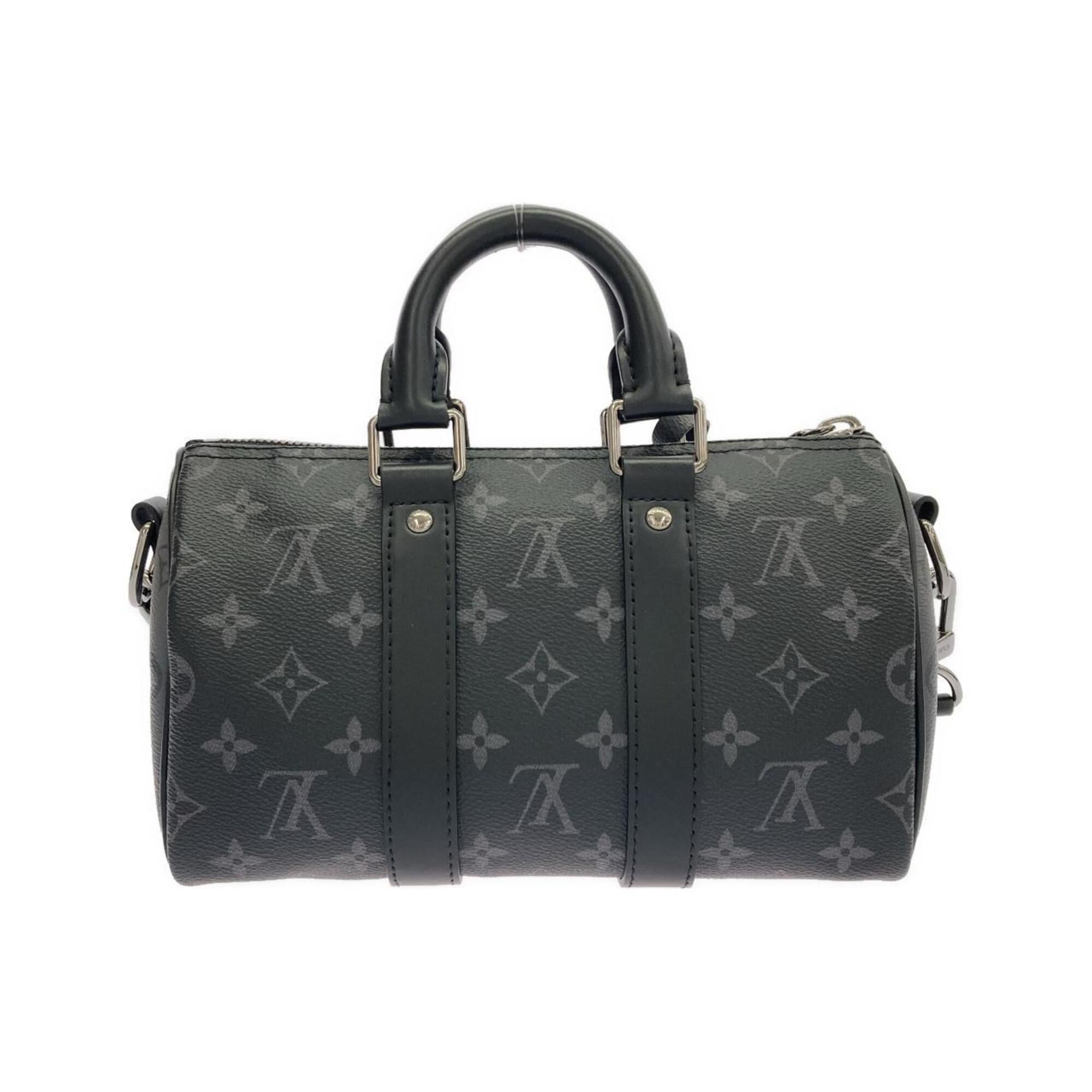 Louis Vuitton Black Gris Coated Canvas Boston Bag (Pre-Owned)