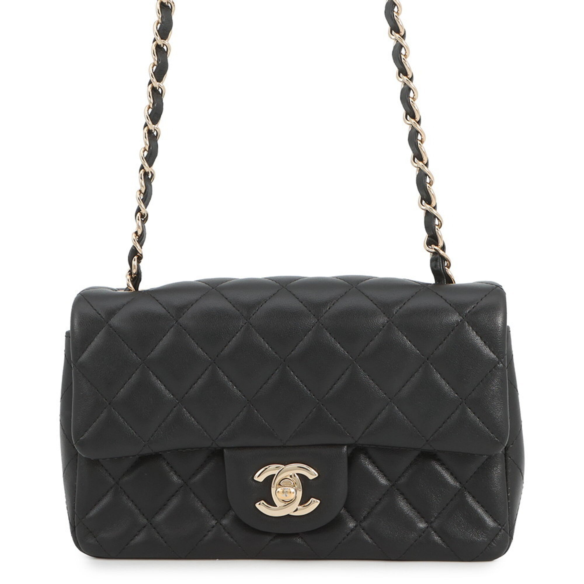 Chanel Matelasse Black Leather Handbag Shoulder Bag (Pre-Owned)