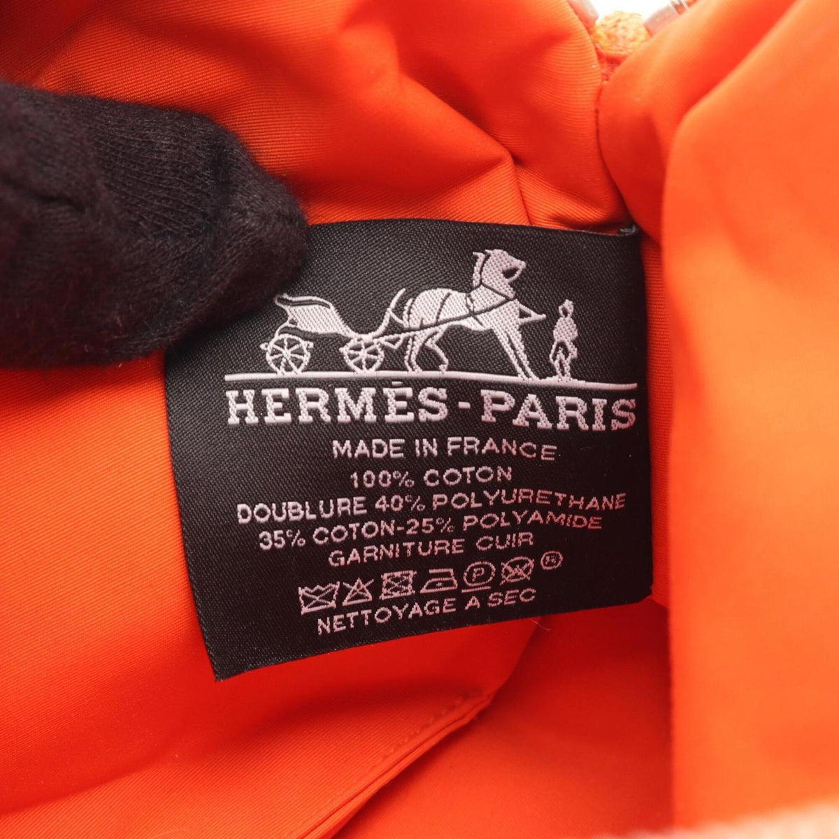 Hermes Orange Canvas Handbag Pouch (Pre-Owned)