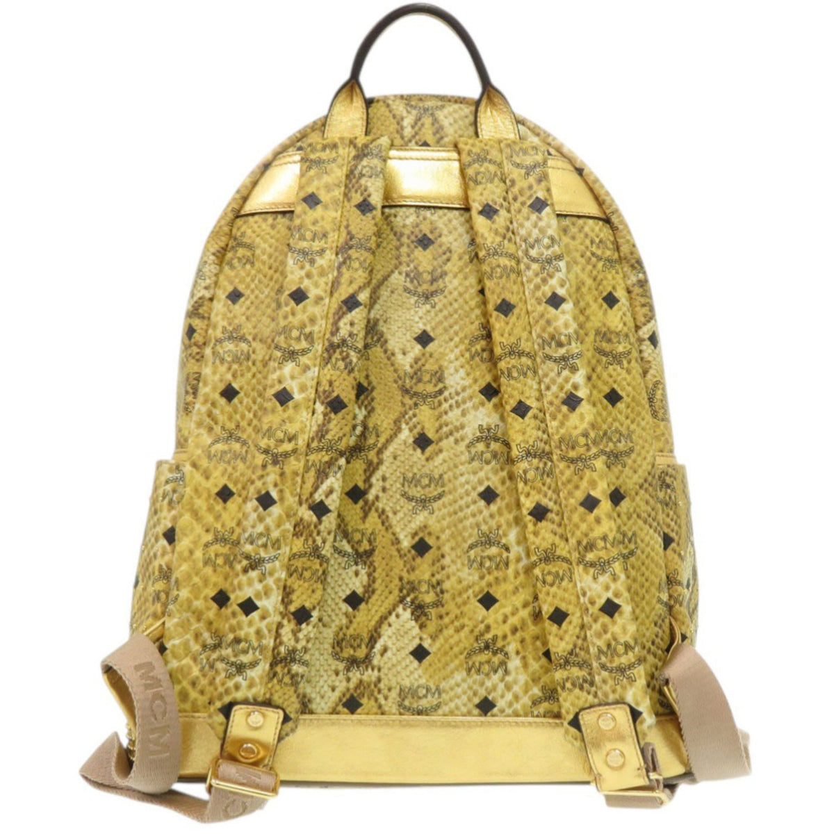 Mcm Gold Leather Backpack (Pre-Owned)