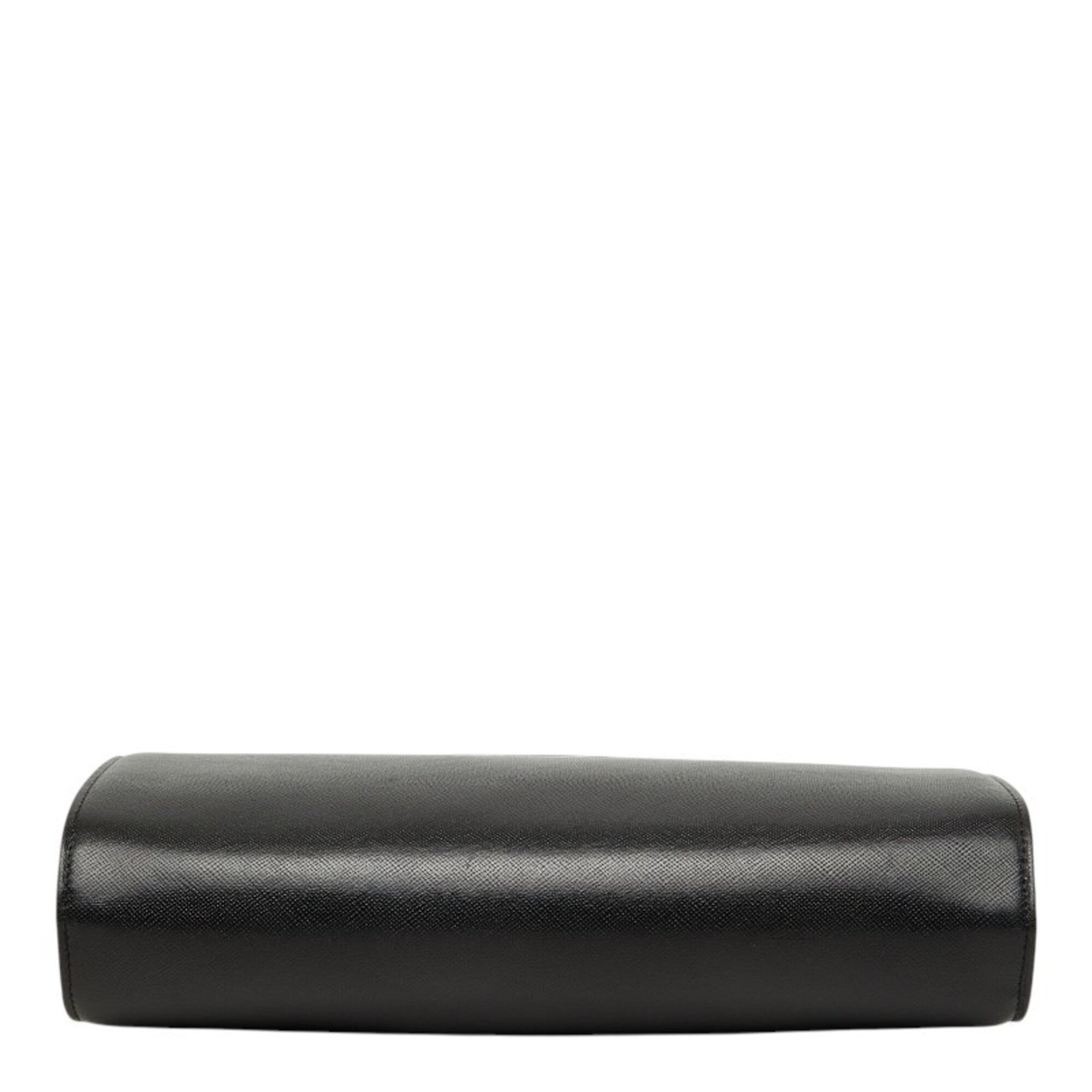 Saint Laurent Black Leather Clutch Bag (Pre-Owned)