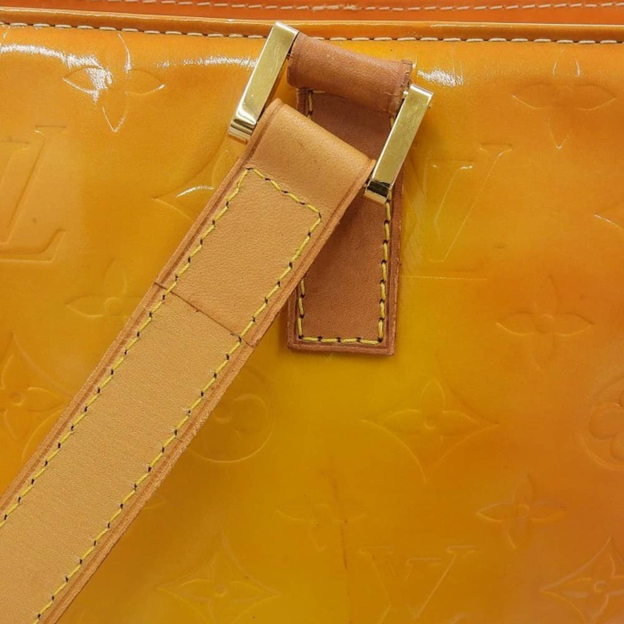 Louis Vuitton Monogram Yellow Monogram Vernis Leather Handbag Tote Bag (Pre-Owned)