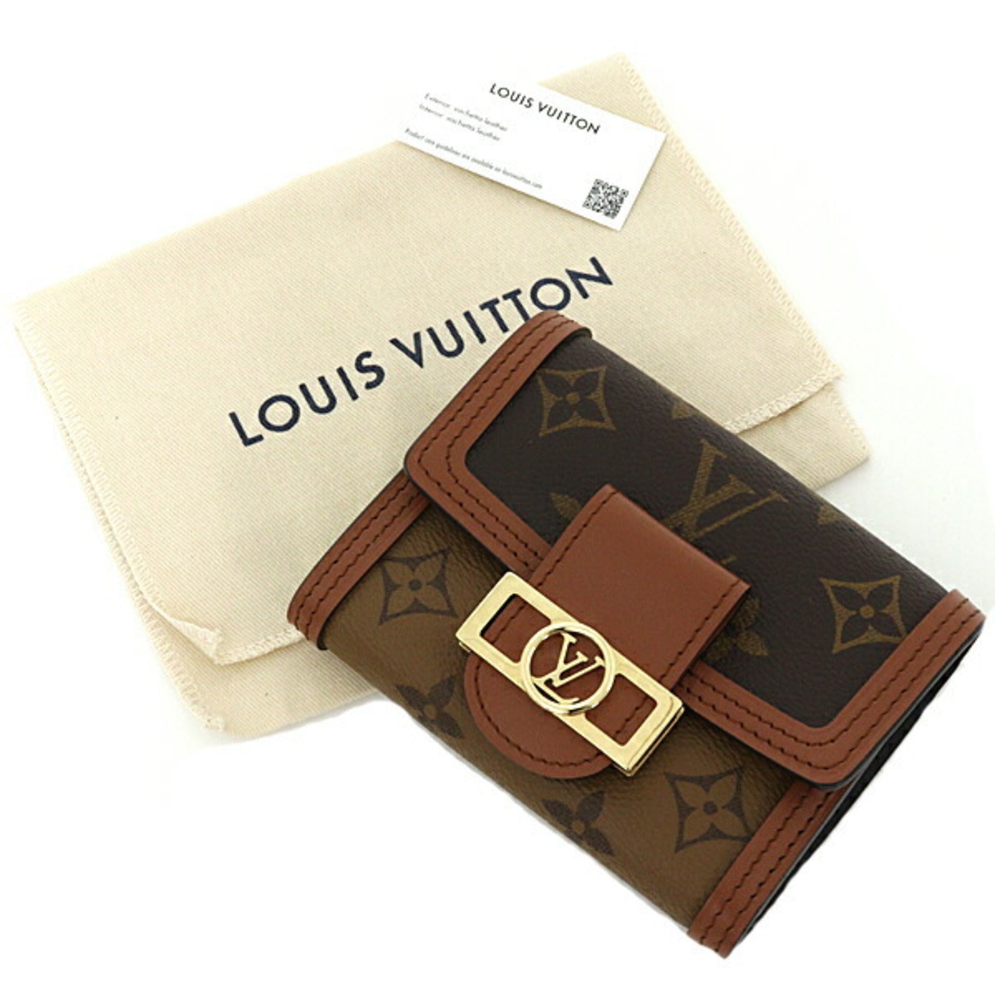Louis Vuitton Monogram Reverse Brown Light Brown Monogram Reverse Monogram Canvas Leather Wallet (Tri-Fold) (Pre-Owned)