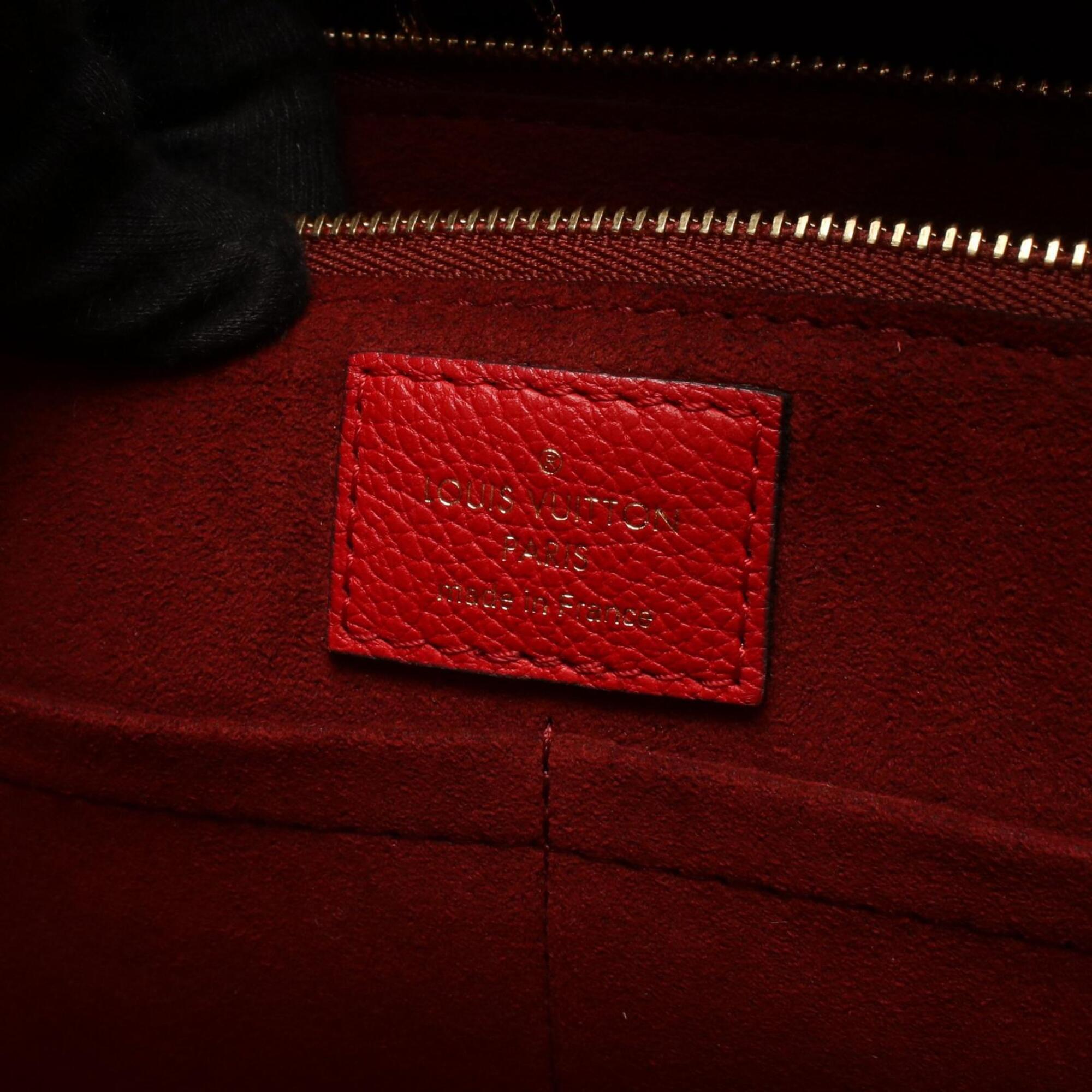 Louis Vuitton Brown Cerise Red Color Coated Canvas Pvc Monogram Leather Handbag Tote Bag (Pre-Owned)