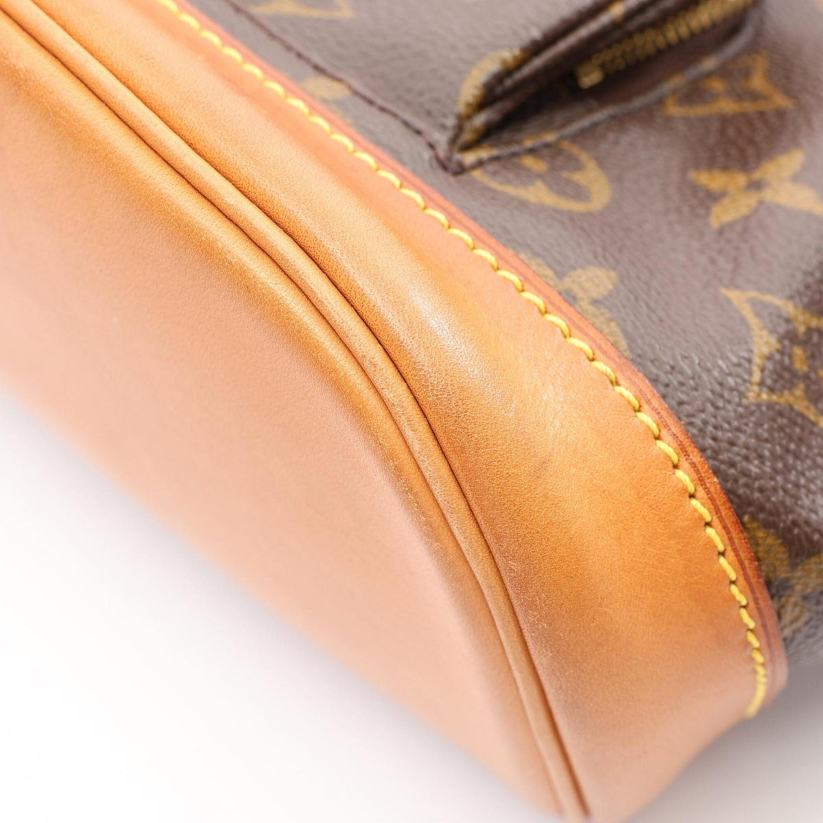 Louis Vuitton Brown Coated Canvas Leather Backpack Handbag (Pre-Owned)