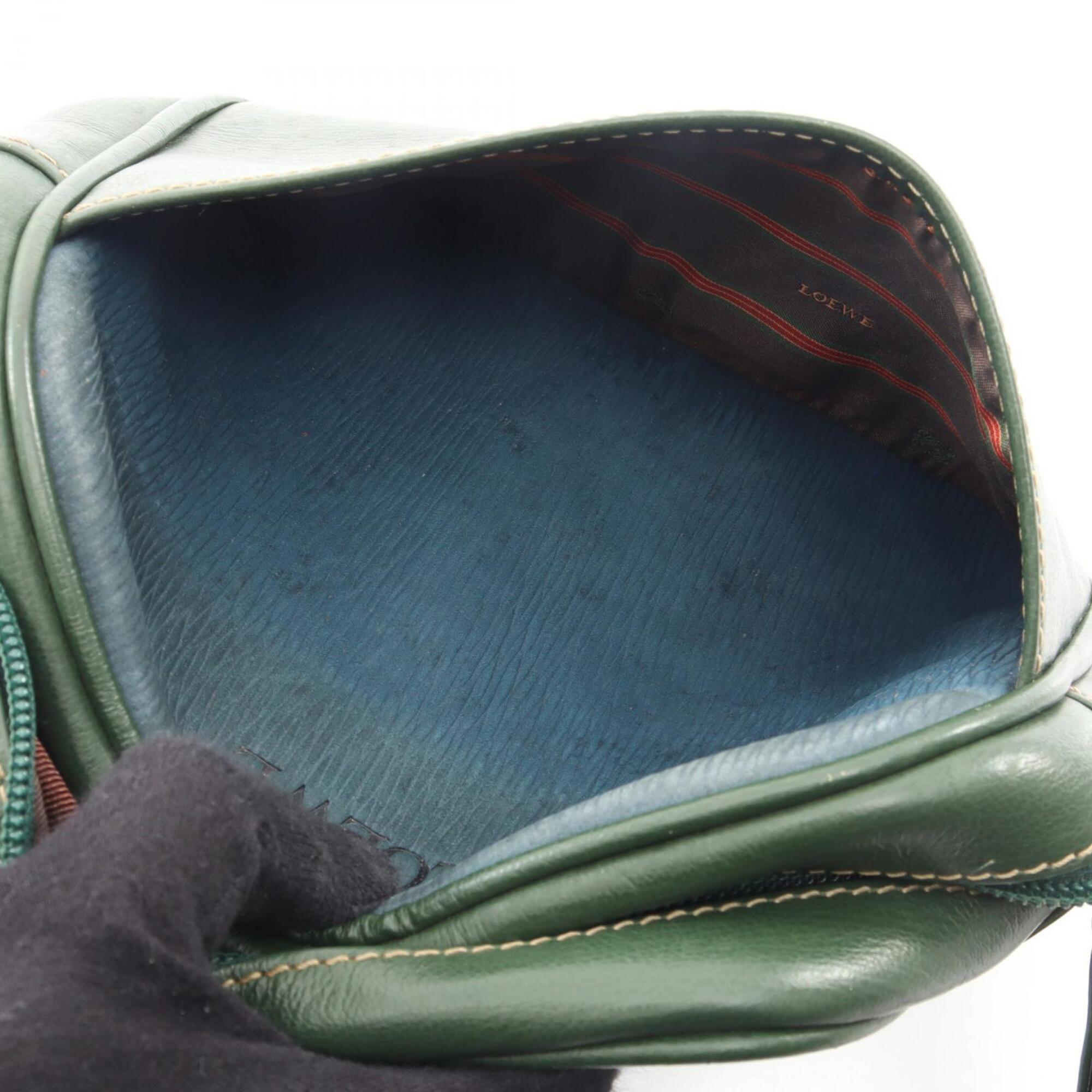 Loewe Blue Green Leather Handbag Shoulder Bag (Pre-Owned)