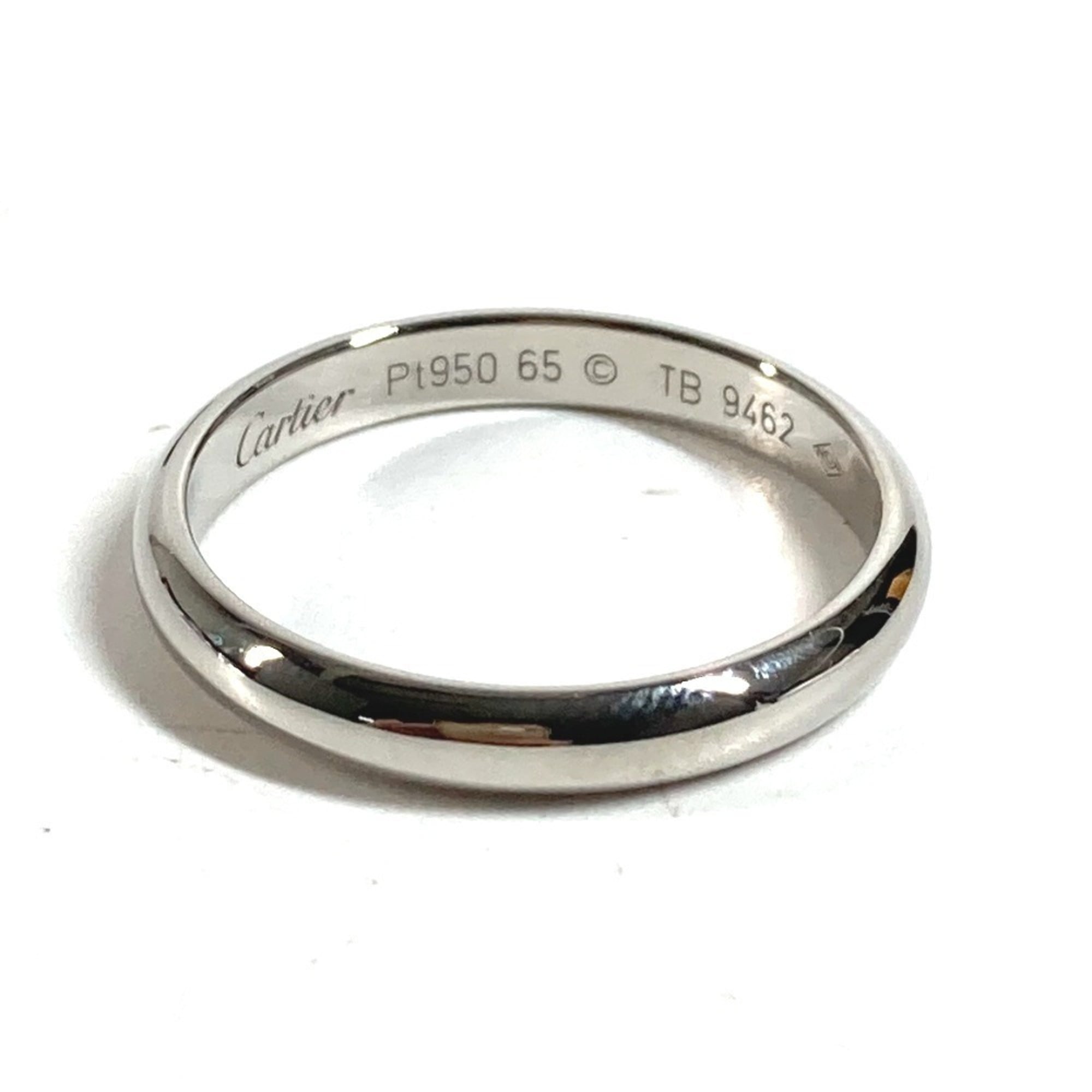 Cartier Silver Platinum 950 Band Ring (Pre-Owned)