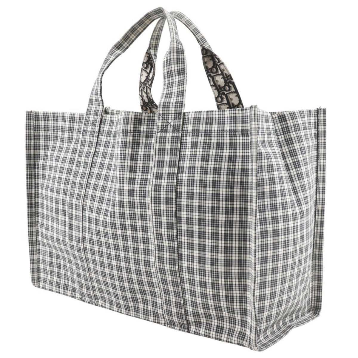 Christian Dior Black White Cotton Handbag Tote Bag (Pre-Owned)