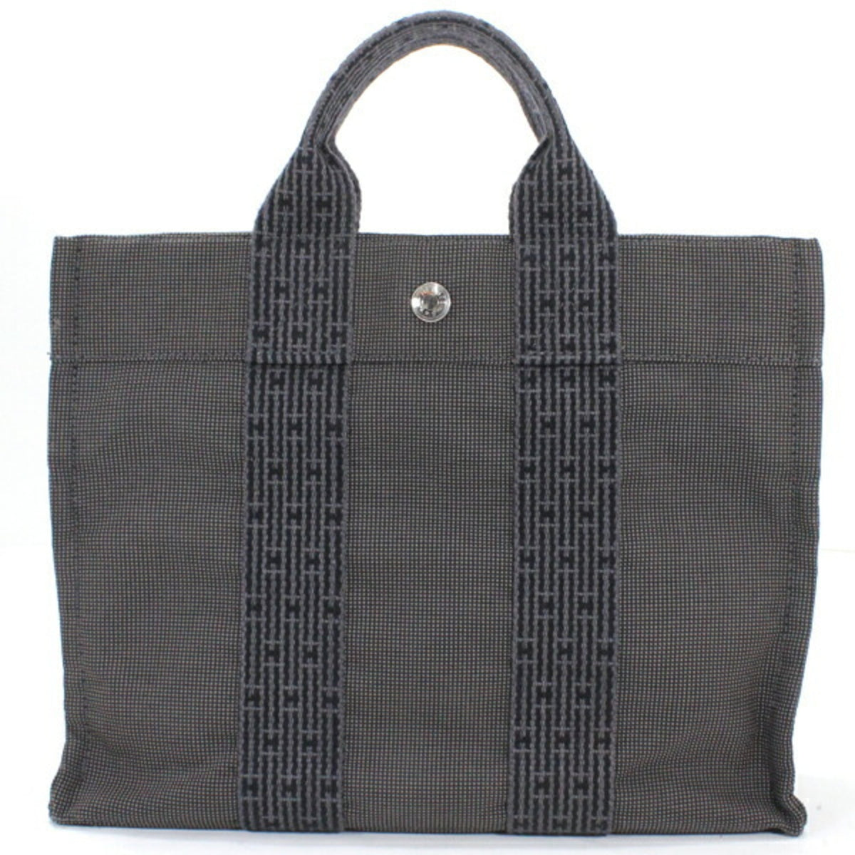 Hermes Her Line Gray Canvas Handbag (Pre-Owned)