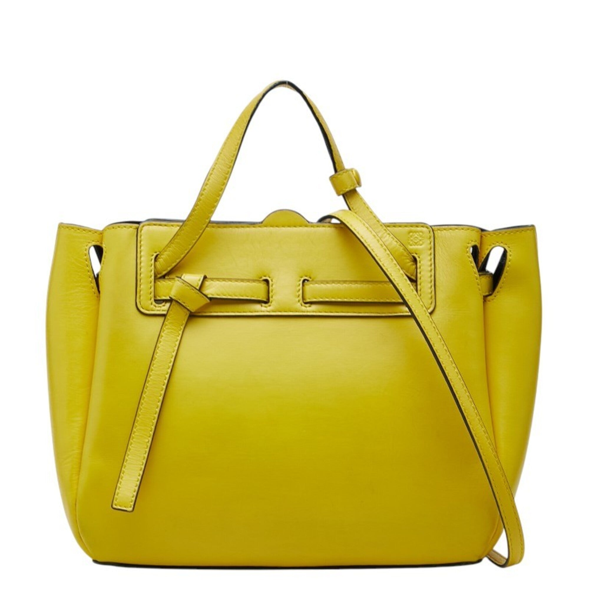 Loewe Yellow Leather Handbag Shoulder Bag (Pre-Owned)