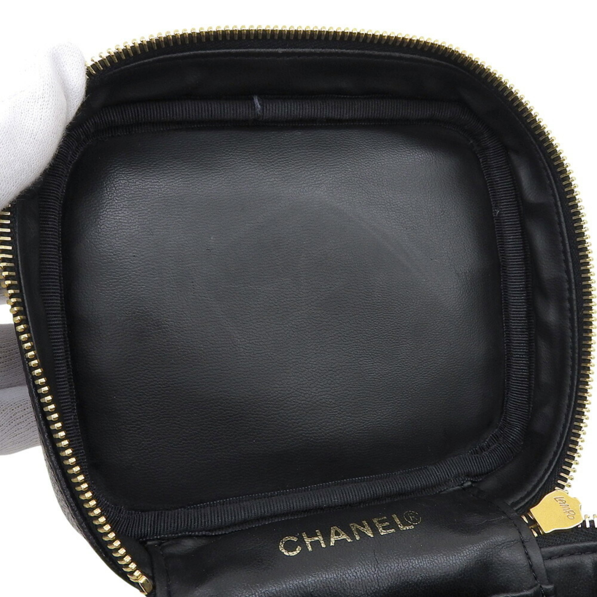 Chanel Black Grained Calfskin Vanity Bag (Pre-Owned)