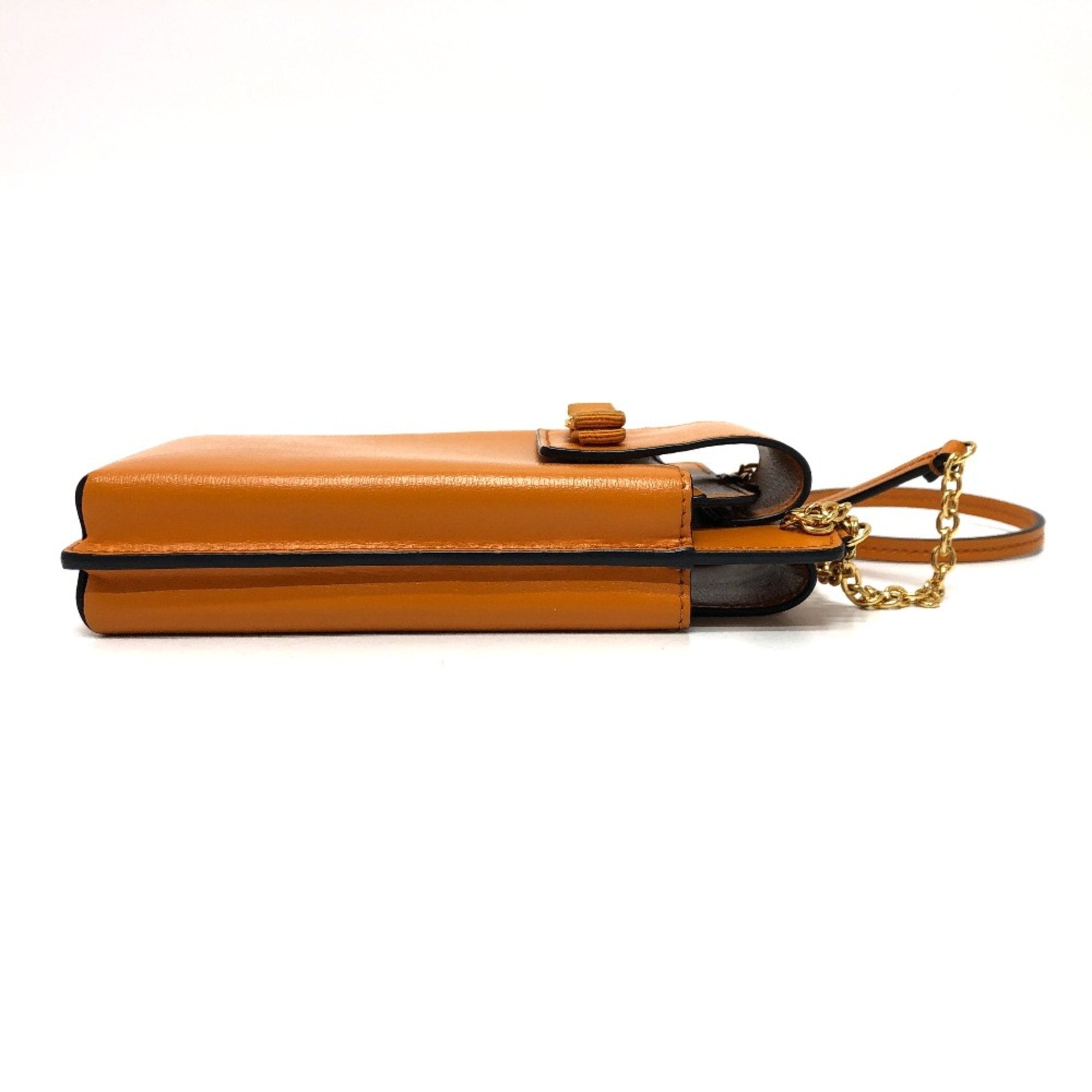 Salvatore Ferragamo Orange Leather Shoulder Bag (Pre-Owned)