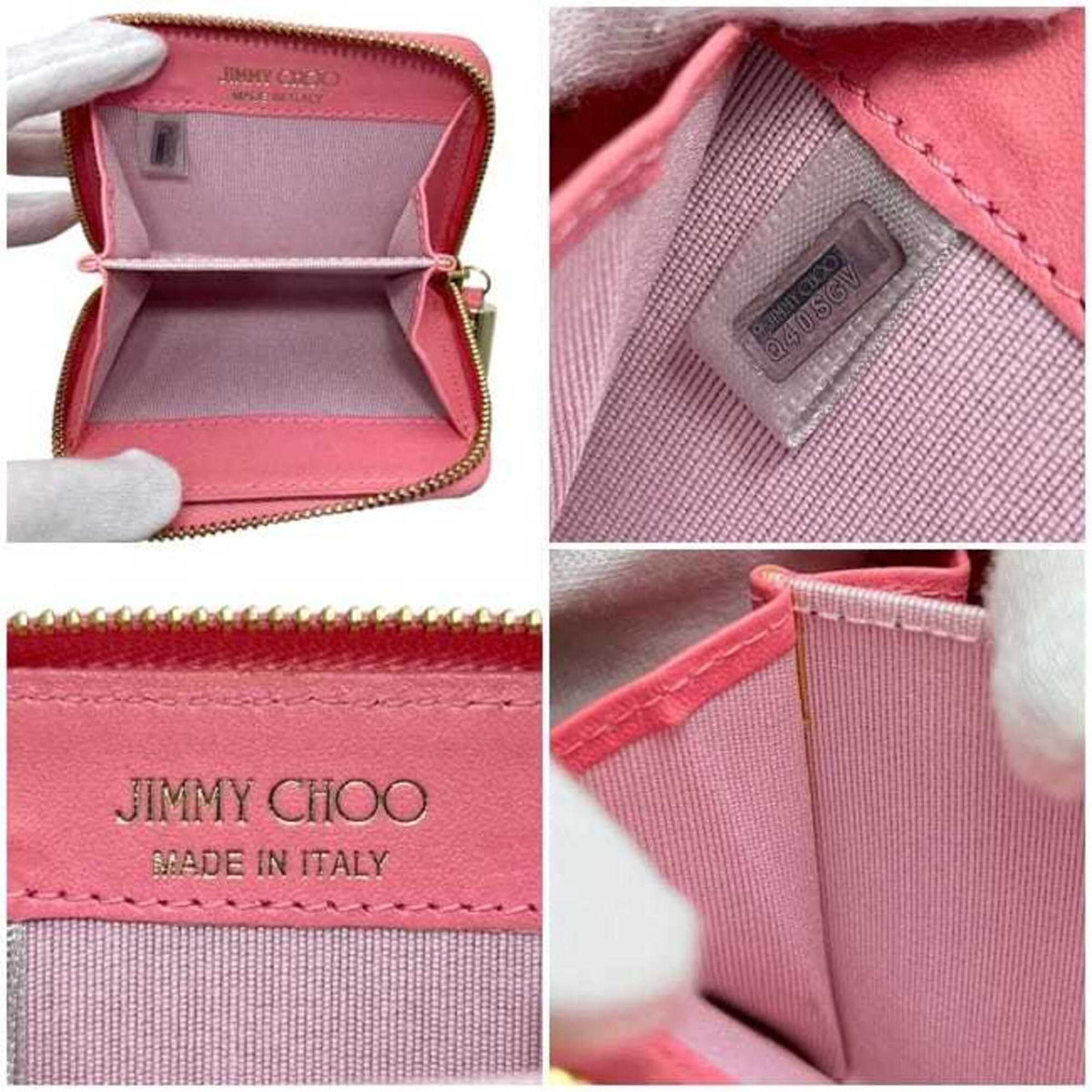 Jimmy Choo Pink Leather Coin Purse/Coin Case (Pre-Owned)