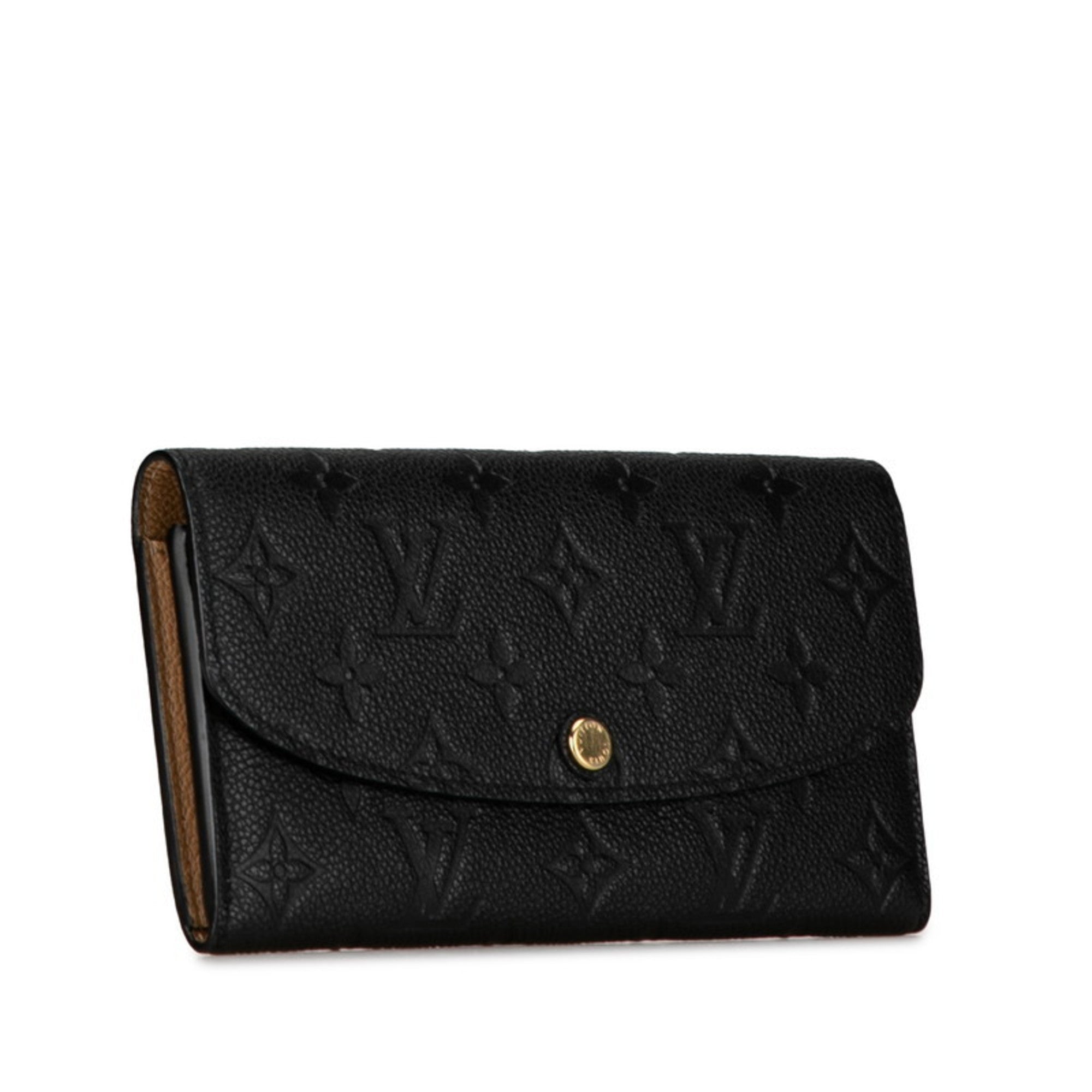 Louis Vuitton Monogram Empreinte Black Noir Leather Long Wallet (Bi-Fold) (Pre-Owned)