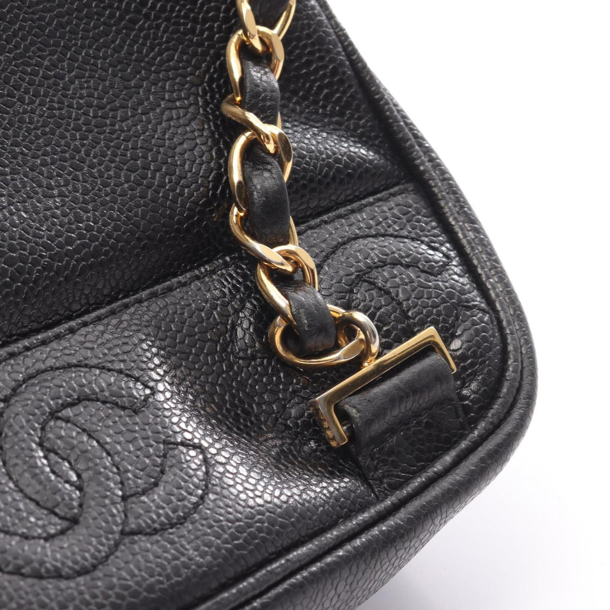 Chanel Black Grained Calfskin Backpack Handbag (Pre-Owned)