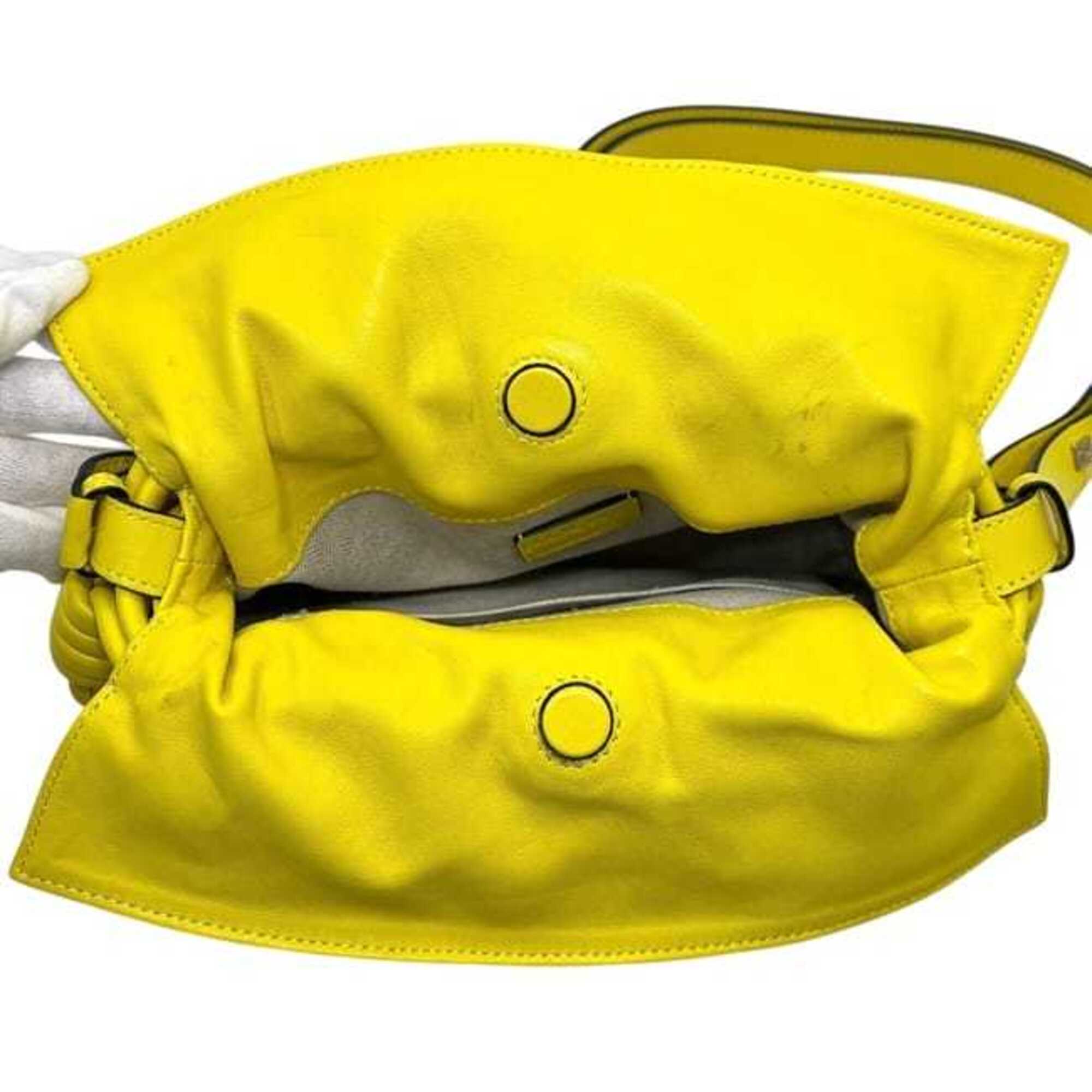 Loewe Yellow Nappa Leather Shoulder Bag Tote Bag (Pre-Owned)