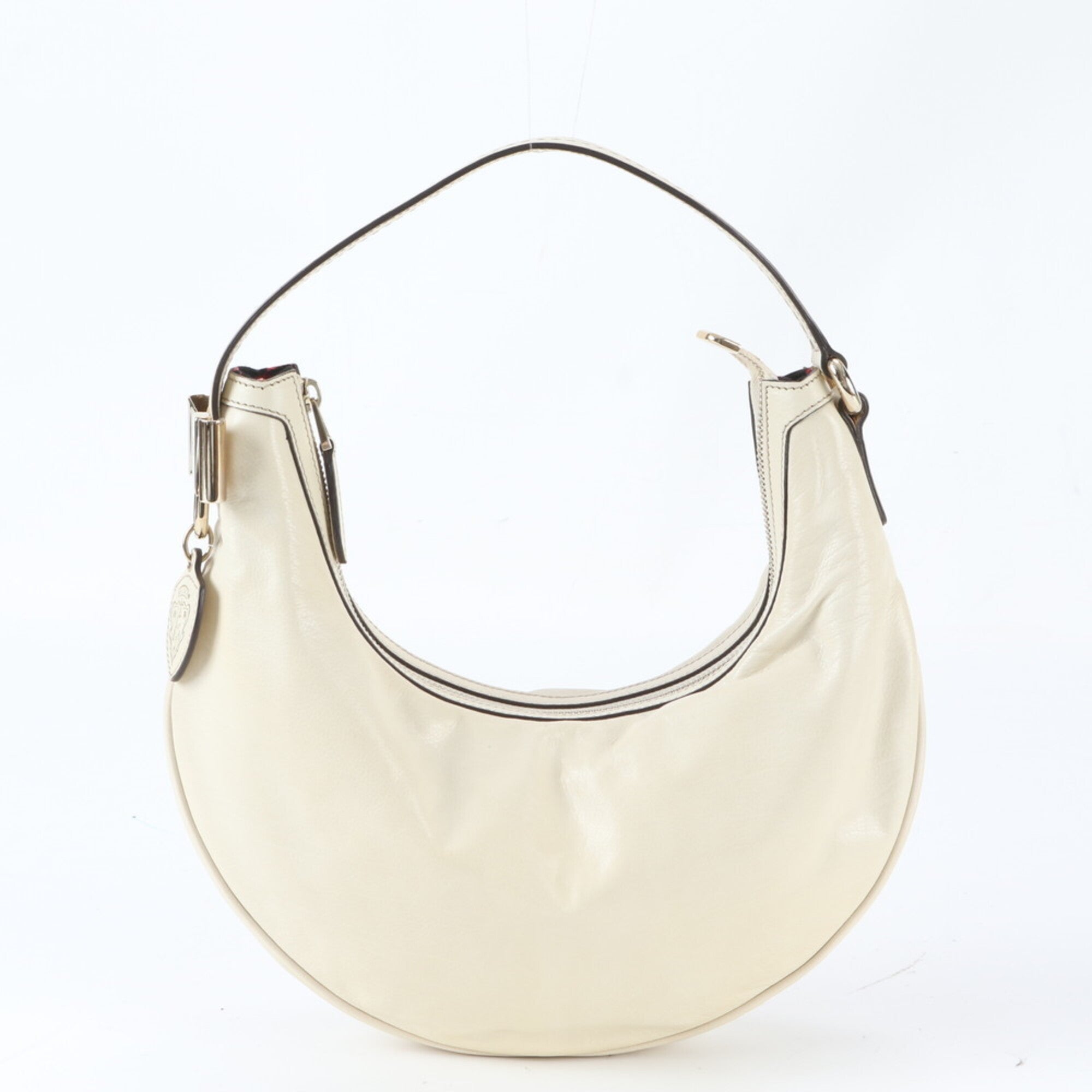 Gucci Off-White Leather Handbag Shoulder Bag Tote Bag (Pre-Owned)