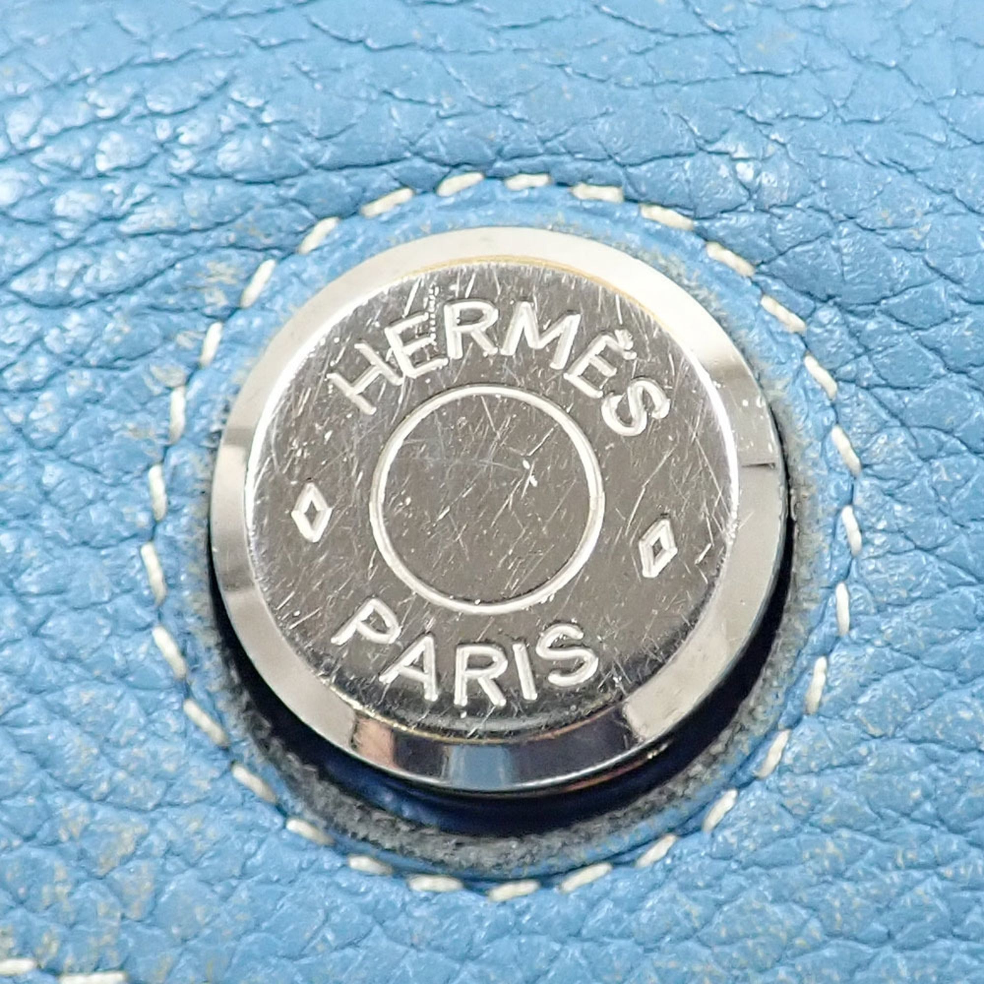 Hermes Dogon Duo Blue Taurillon Clemence Leather Long Wallet (Bi-Fold) (Pre-Owned)