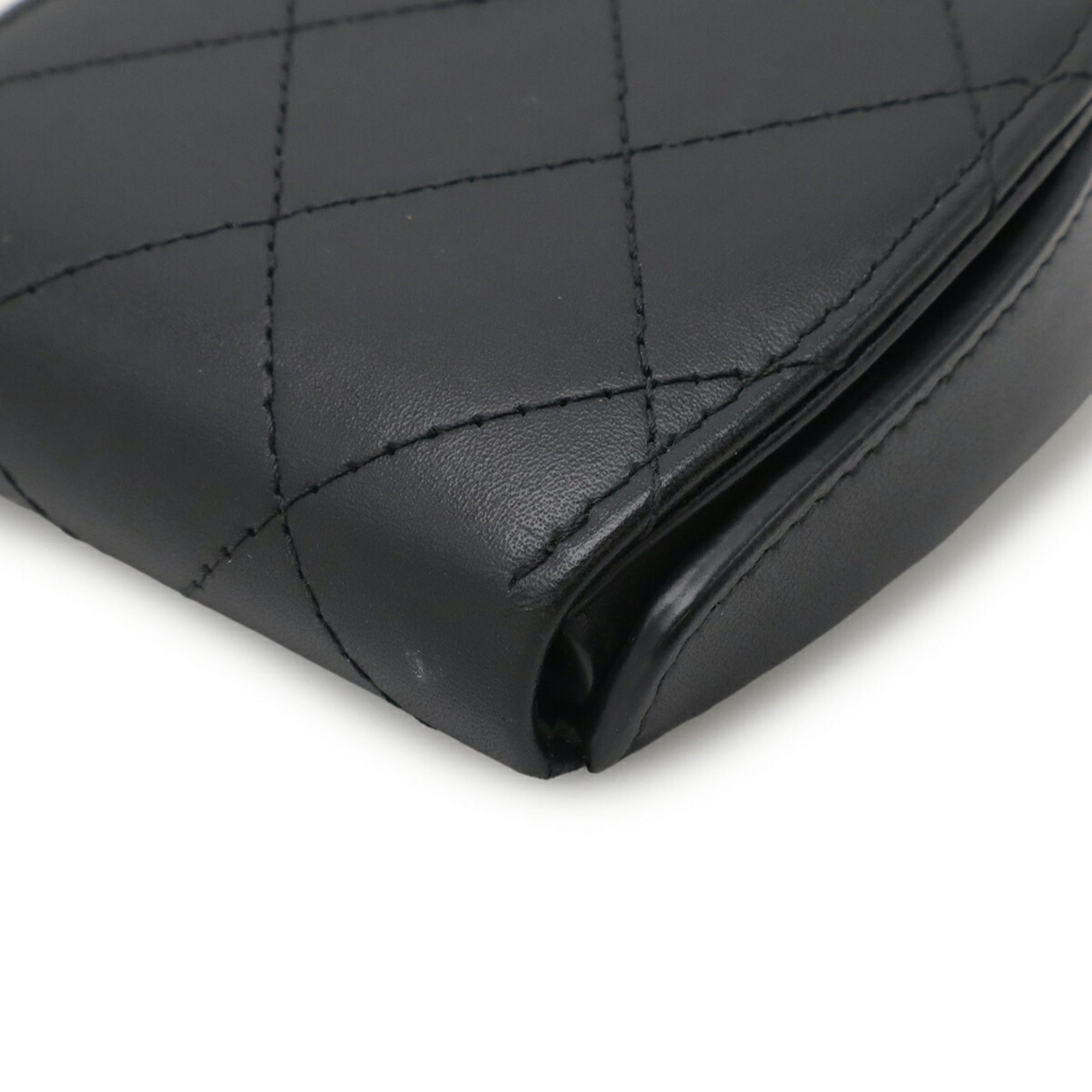 Chanel Black Leather Coin Purse/Coin Case (Pre-Owned)