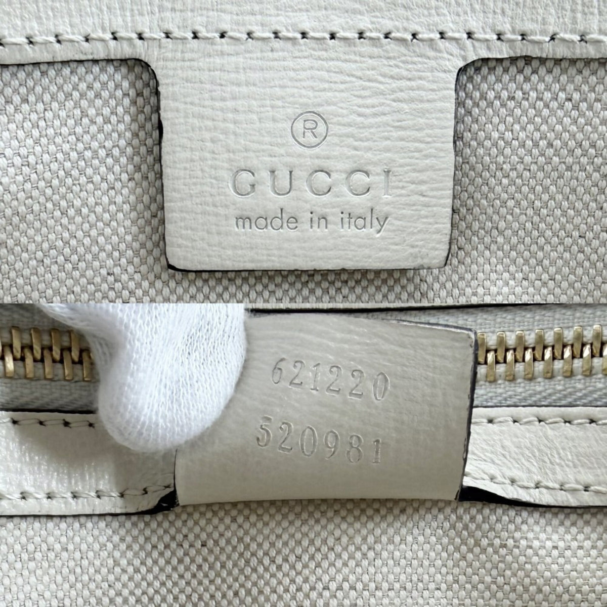 Gucci Beige White Gg Supreme Leather Handbag Shoulder Bag (Pre-Owned)