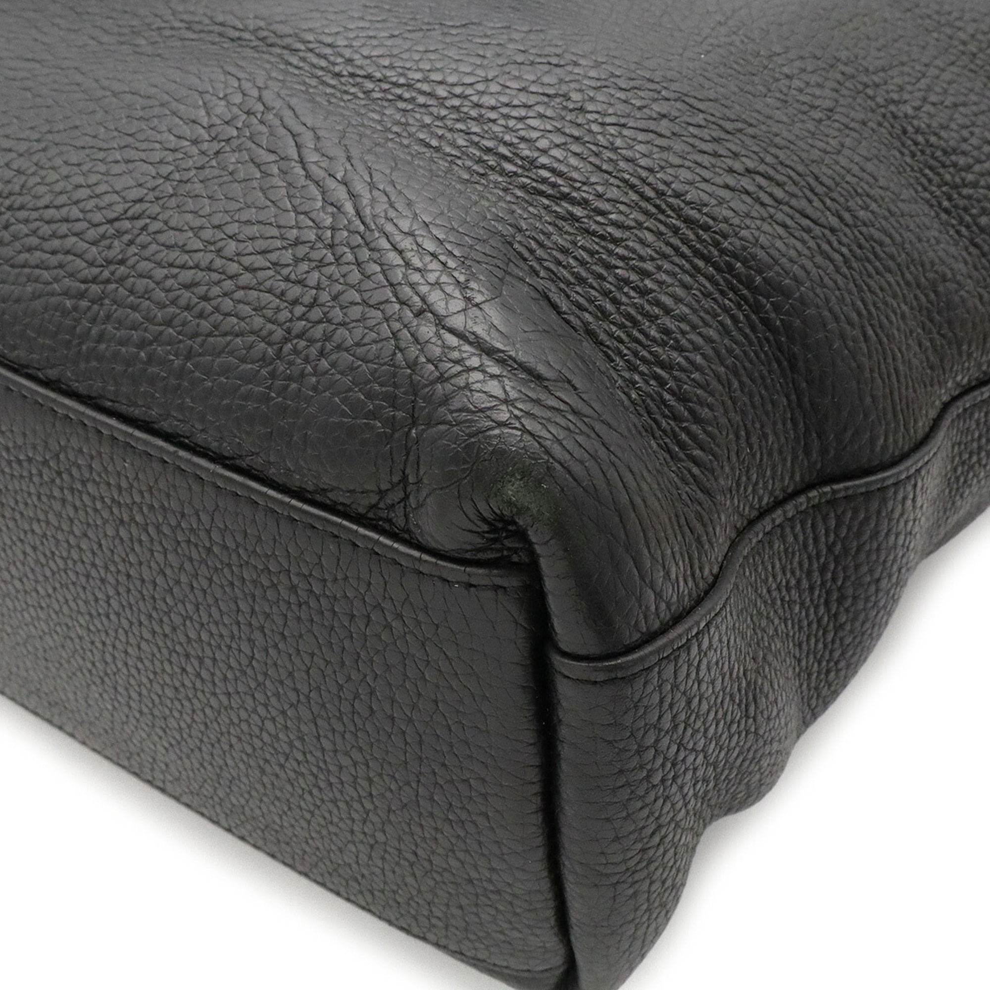 Louis Vuitton Black Noir Leather Shoulder Bag Tote Bag (Pre-Owned)