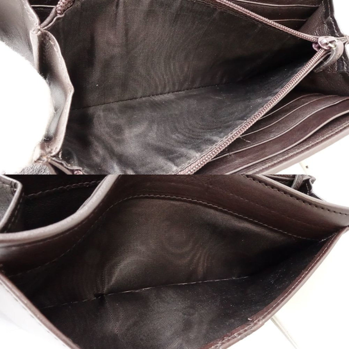 Gucci Dark Brown Leather Long Wallet (Bi-Fold) (Pre-Owned)