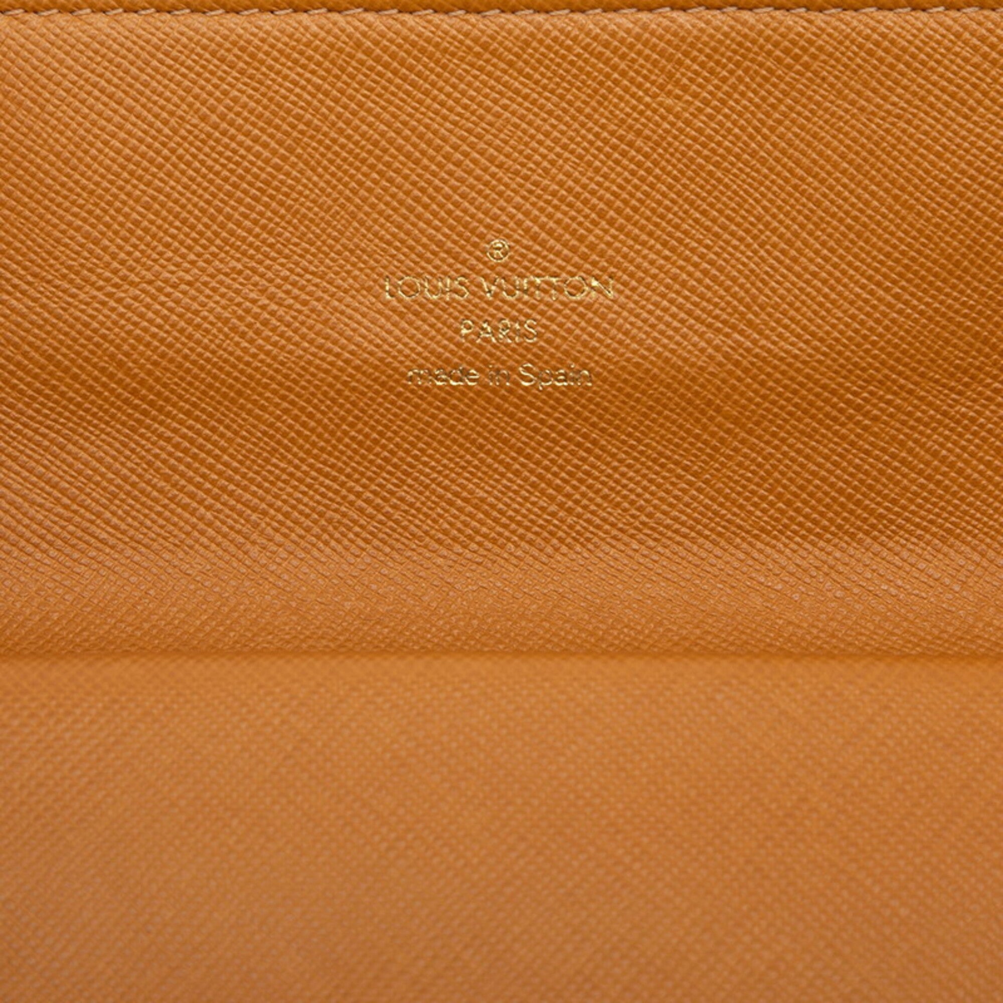 Louis Vuitton Monogram Mini Beige Canvas Leather Long Wallet (Tri-Fold) (Pre-Owned)
