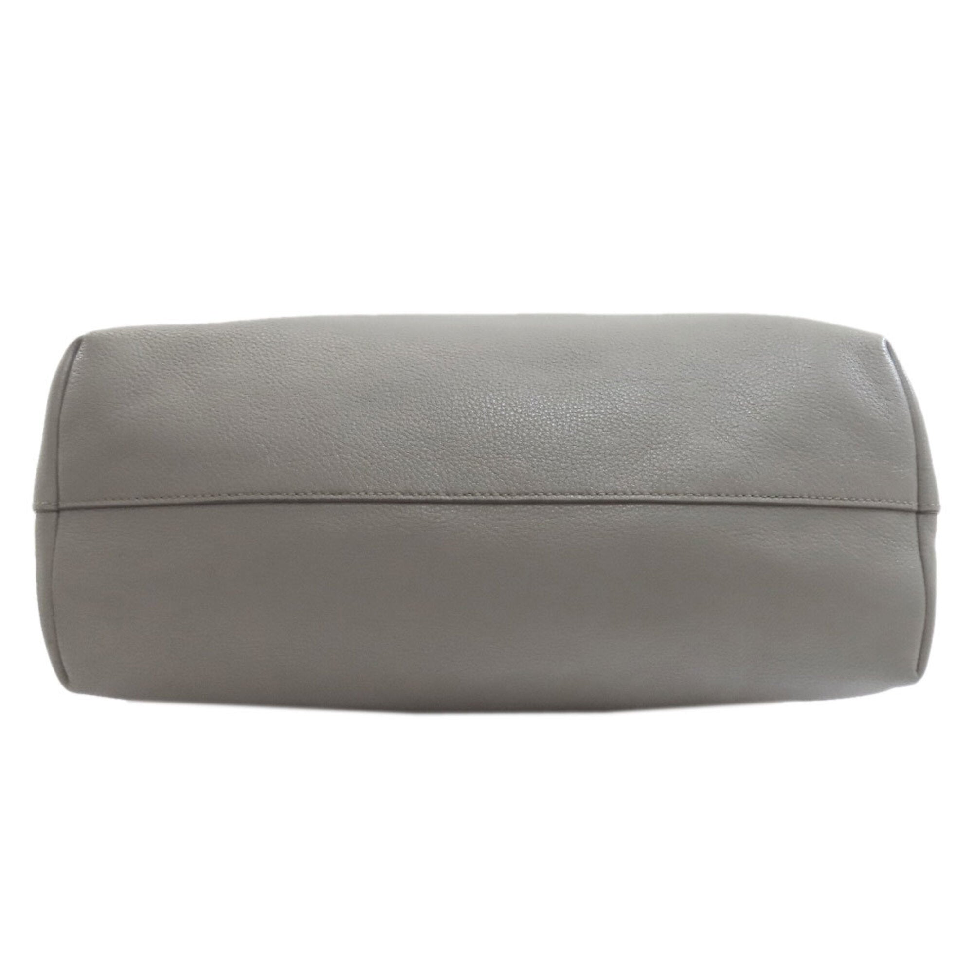 Prada Gray Leather Tote Bag (Pre-Owned)