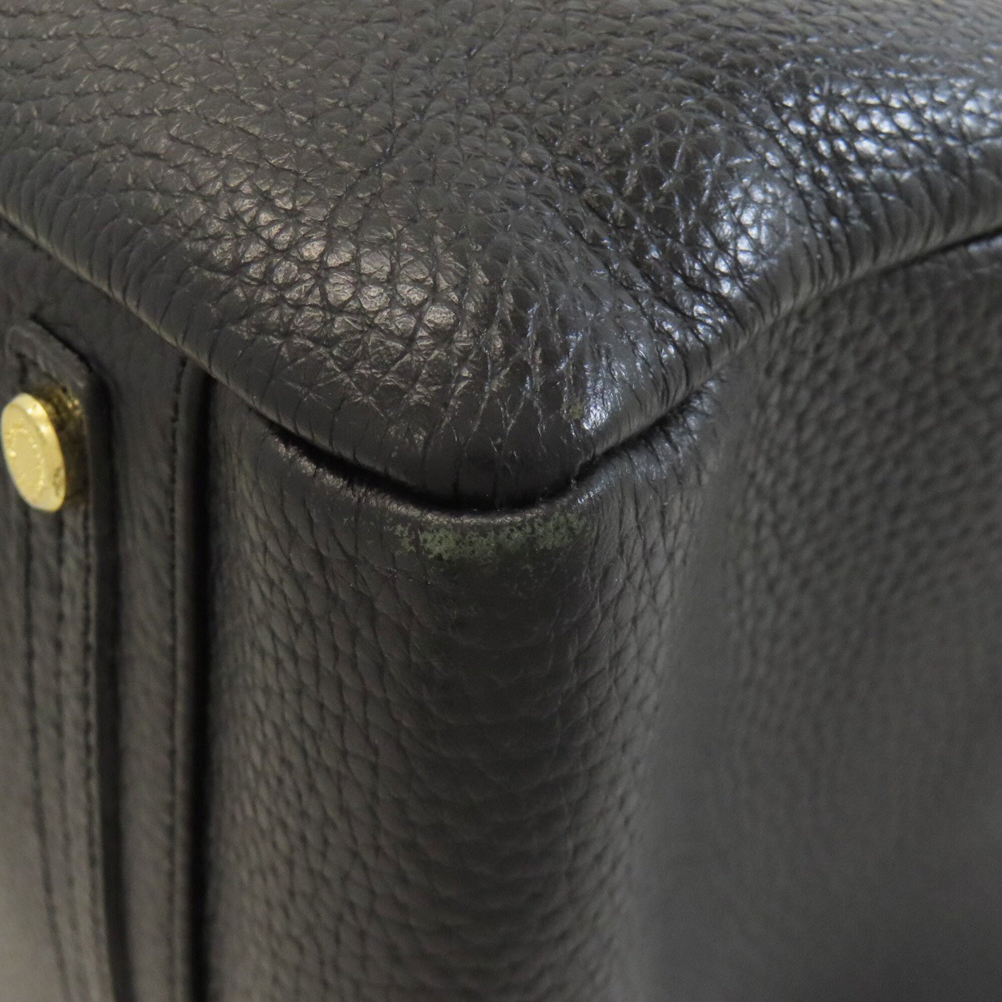 A.D.M.J Black Leather Handbag (Pre-Owned)