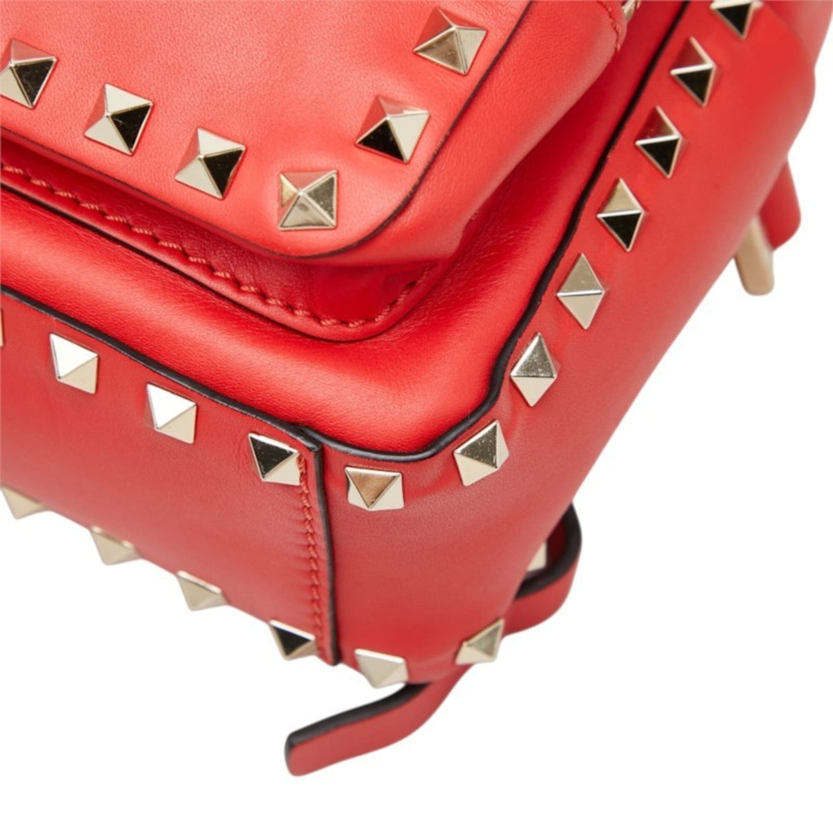 Valentino Red Color Leather Backpack (Pre-Owned)