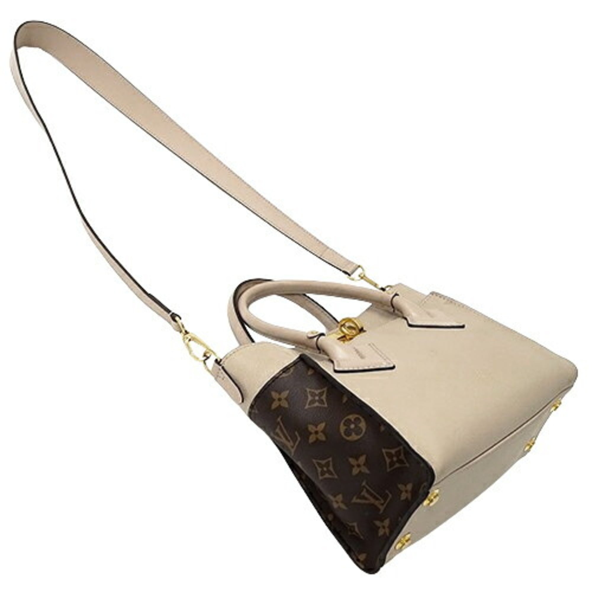 Louis Vuitton Grayish Monogram Leather Handbag Shoulder Bag (Pre-Owned)
