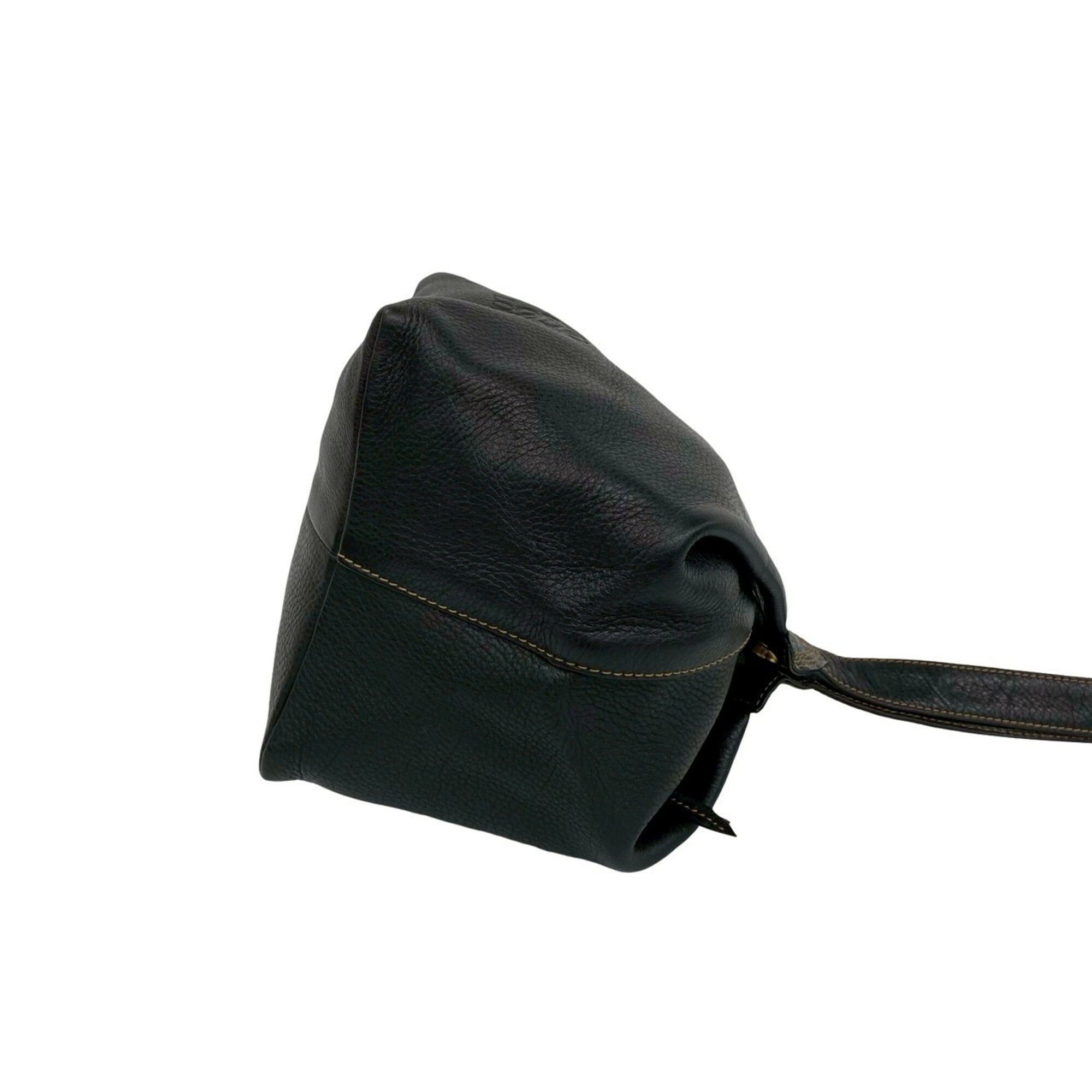 Loewe Black Leather Shoulder Bag Tote Bag (Pre-Owned)