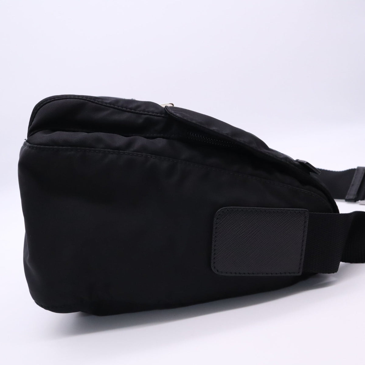 Prada Saffiano Black Nylon Saffiano Shoulder Bag (Pre-Owned)