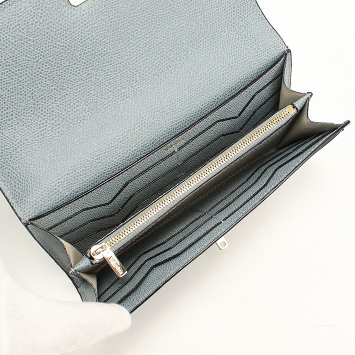 Valextra Gray Long Wallet (Bi-Fold) (Pre-Owned)