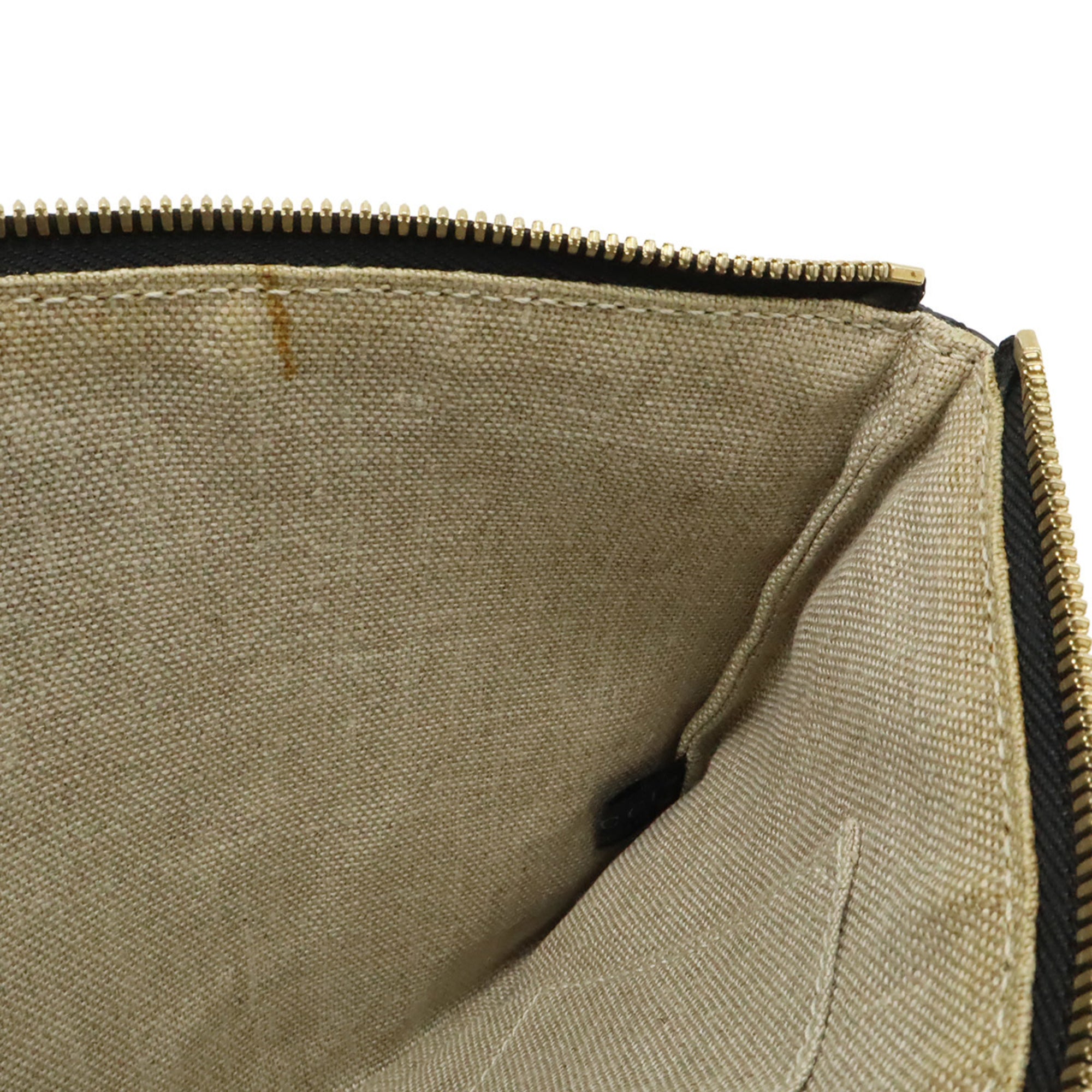 Gucci Black Bamboo Leather Clutch Bag Handbag (Pre-Owned)