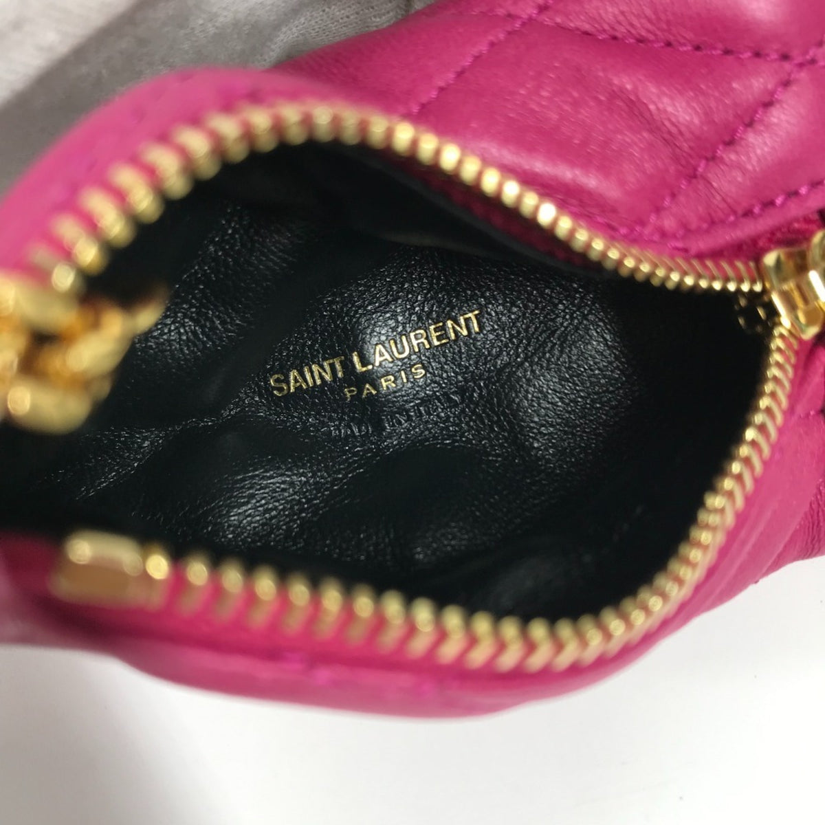 Saint Laurent Pink Leather Coin Purse/Coin Case (Pre-Owned)