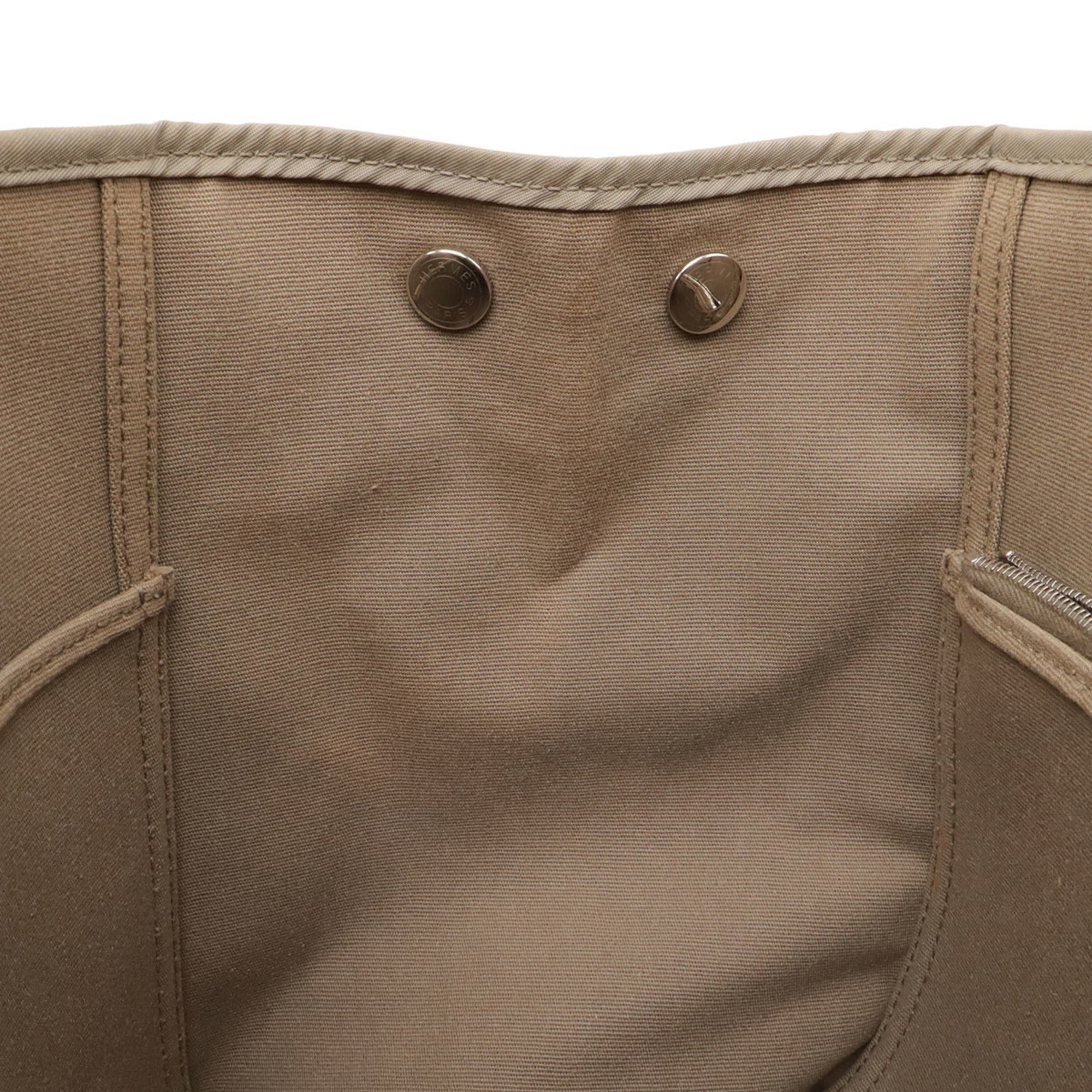 Hermes Beige Toile Officier Handbag Shoulder Bag Tote Bag (Pre-Owned)
