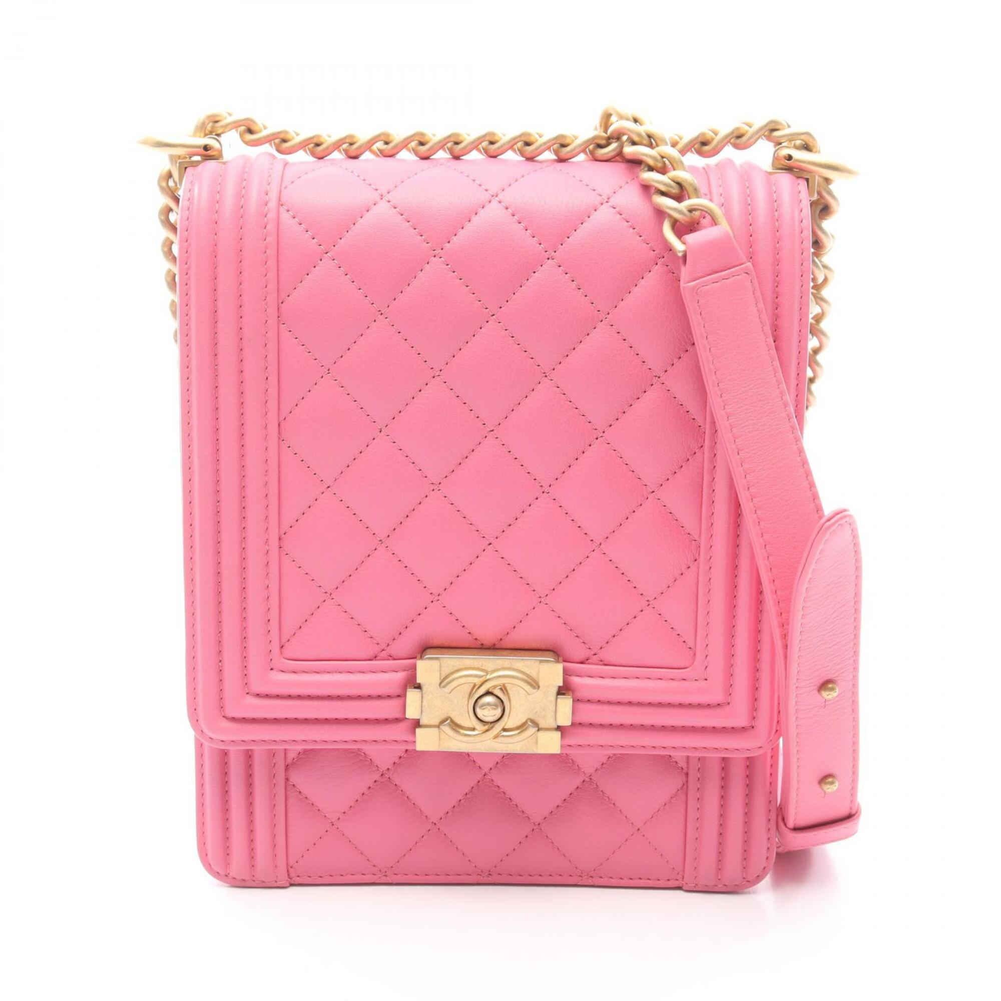 Chanel Pink Leather Handbag Shoulder Bag (Pre-Owned)