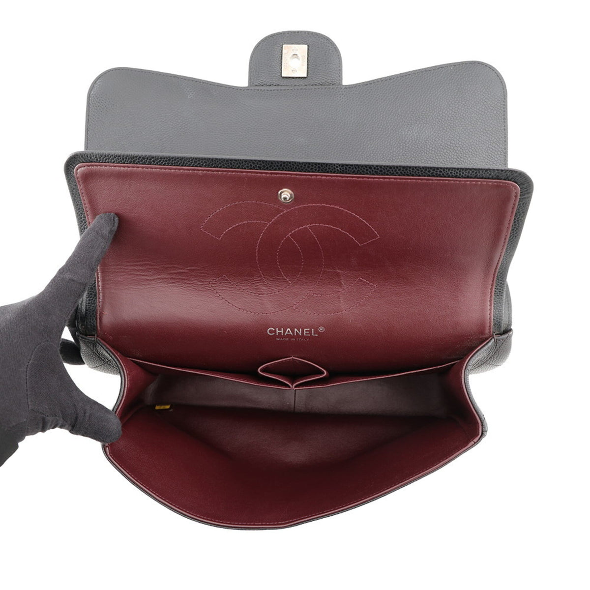 Chanel Matelasse Black Grained Calfskin Handbag Shoulder Bag (Pre-Owned)