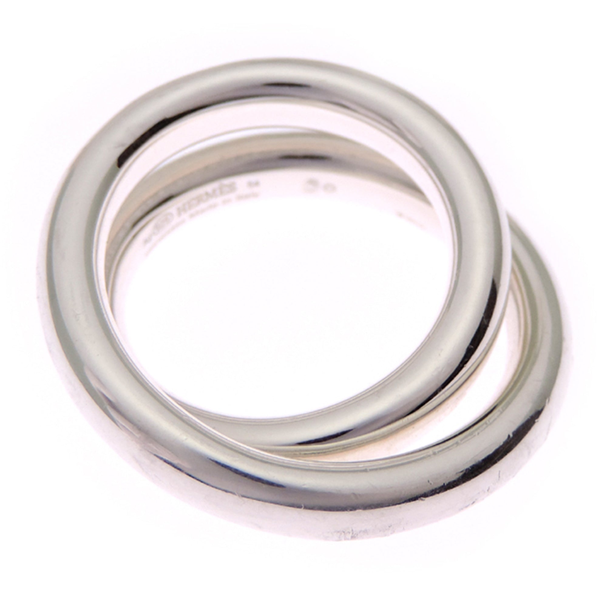 Hermes Silver 925 Band Ring (Pre-Owned)