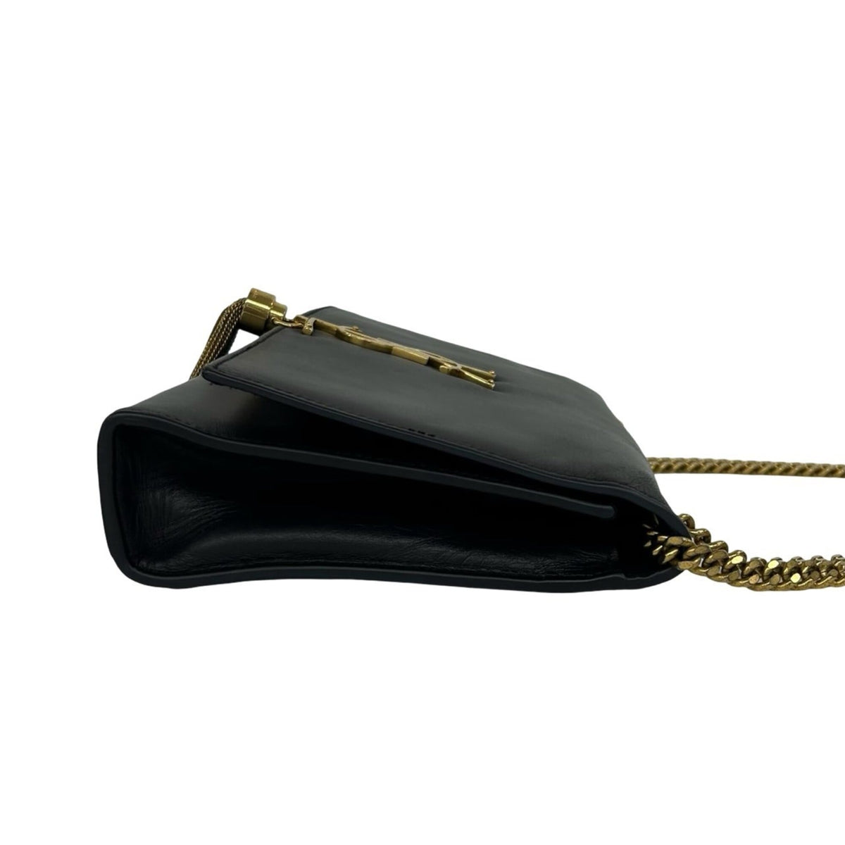 Yves Saint Laurent Black Leather Pochette Shoulder Bag (Pre-Owned)