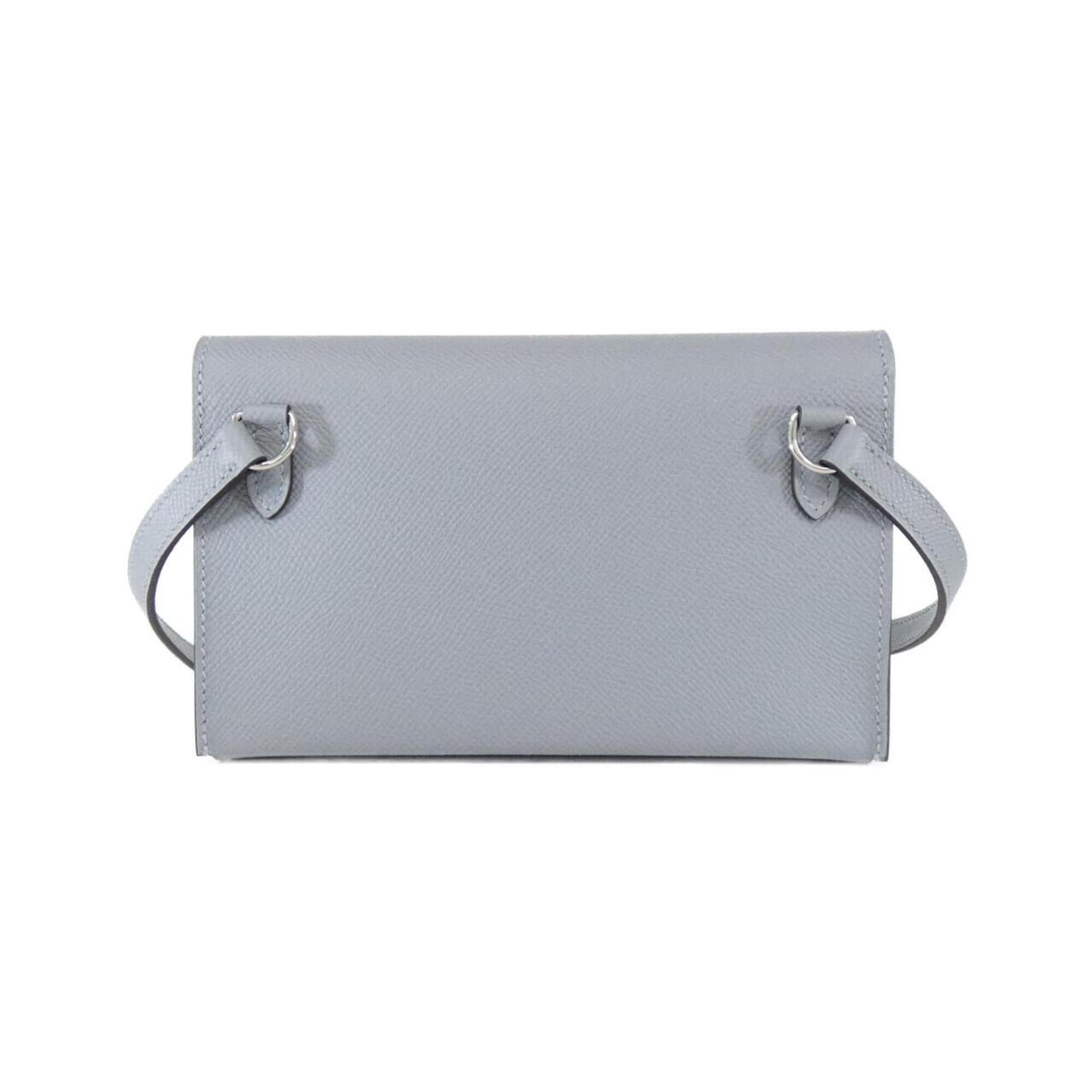 Hermes Gray Epsom Leather Chain/Shoulder Wallet (Pre-Owned)