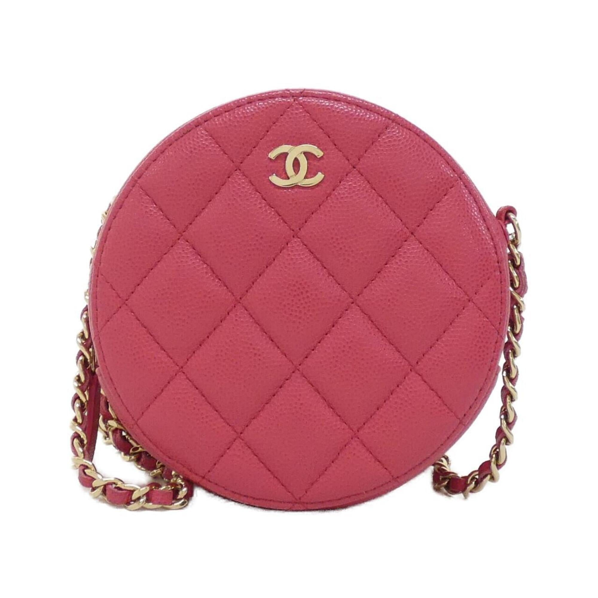 Chanel Pink Grained Calfskin Shoulder Bag (Pre-Owned)