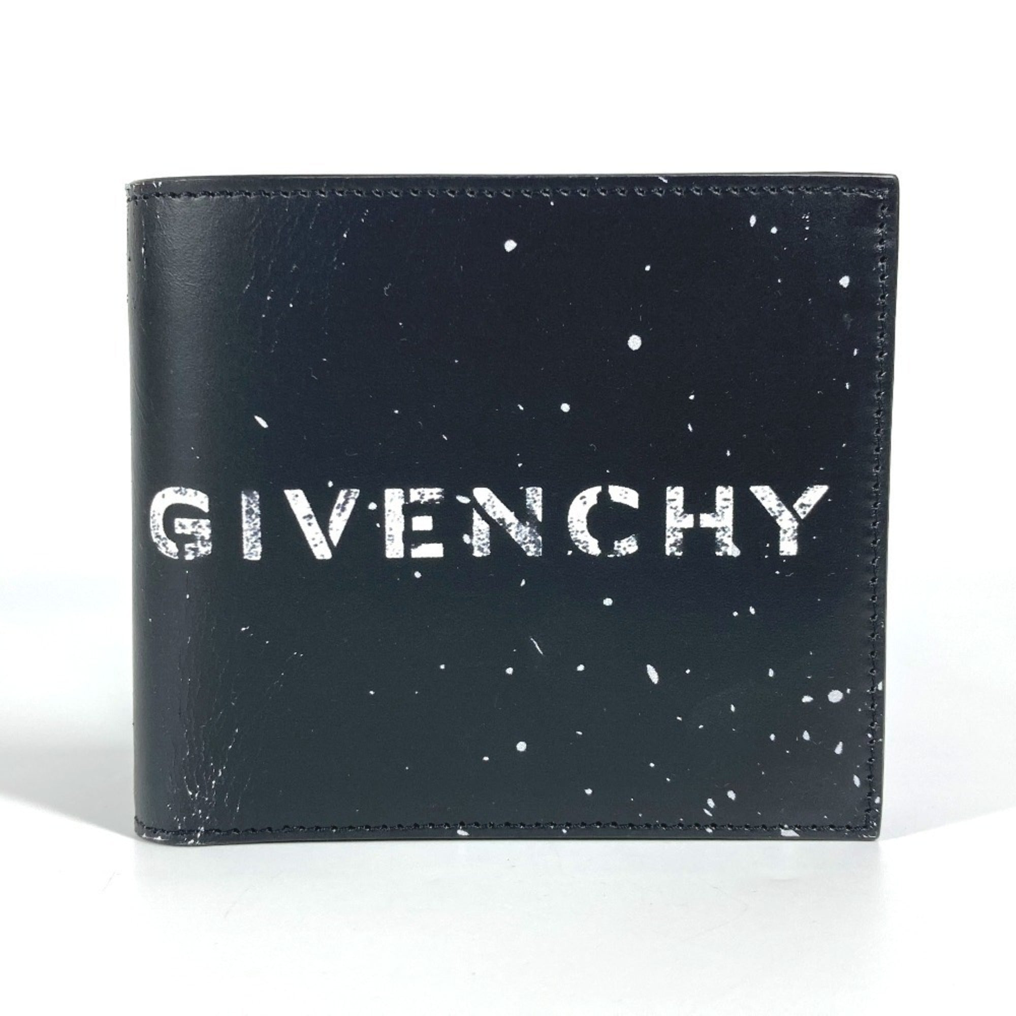 Givenchy Black White Leather Wallet (Bi-Fold) (Pre-Owned)