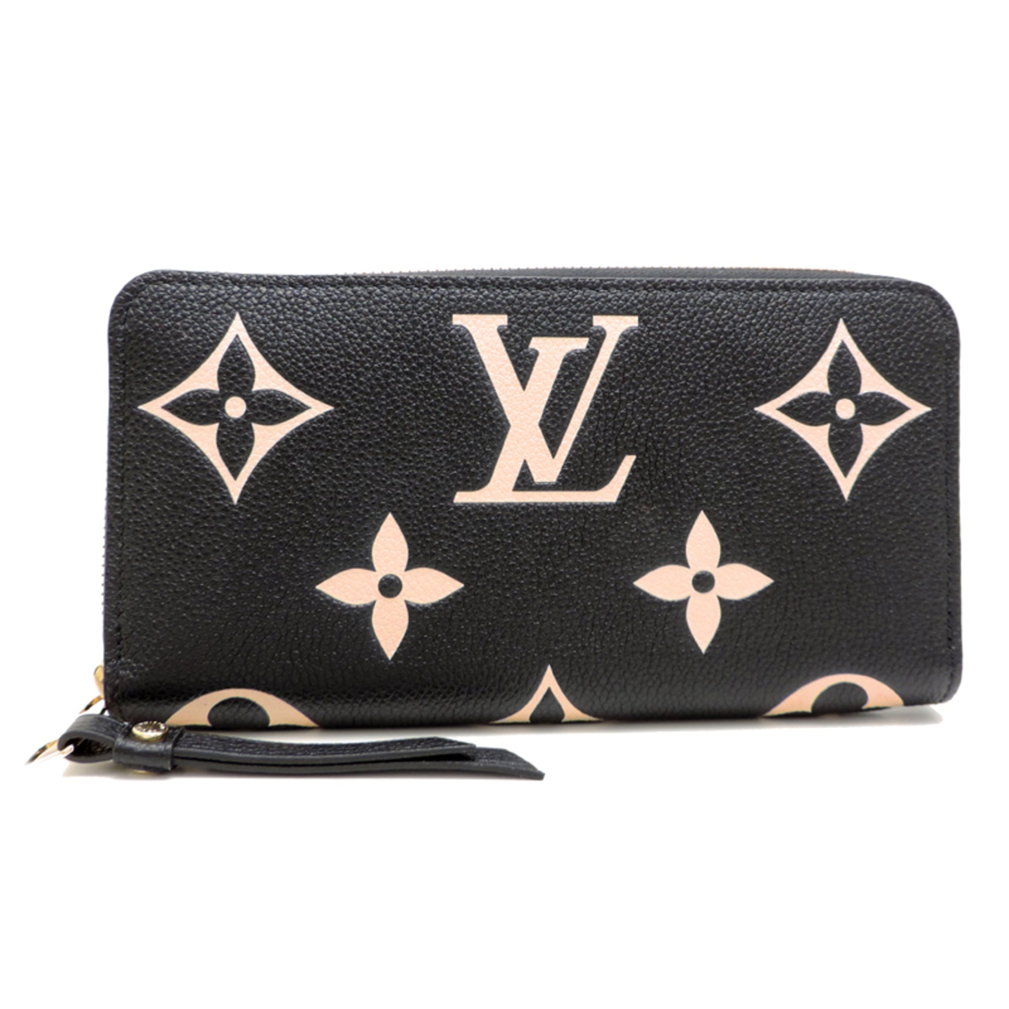 Louis Vuitton Beige Black Monogram Empreinte Long Wallet (Bi-Fold) (Pre-Owned)