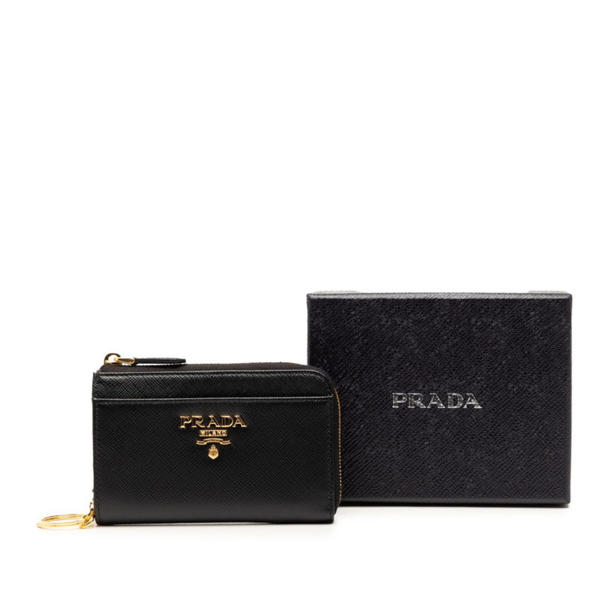 Prada Black Leather Coin Purse/Coin Case (Pre-Owned)