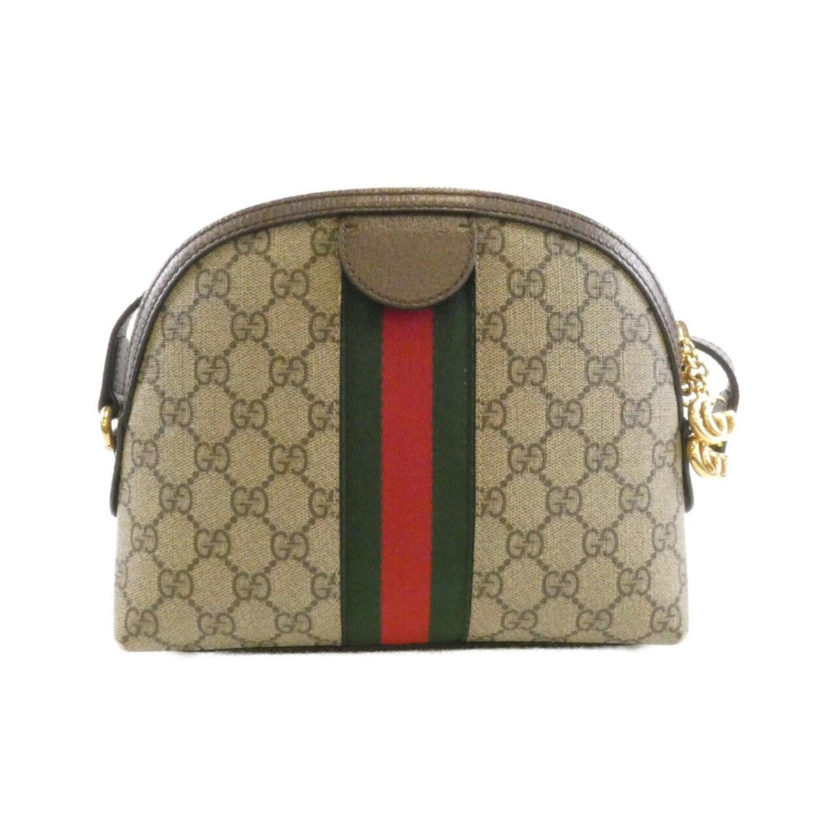 Gucci Beige Brown Gg Supreme Canvas Leather Shoulder Bag (Pre-Owned)